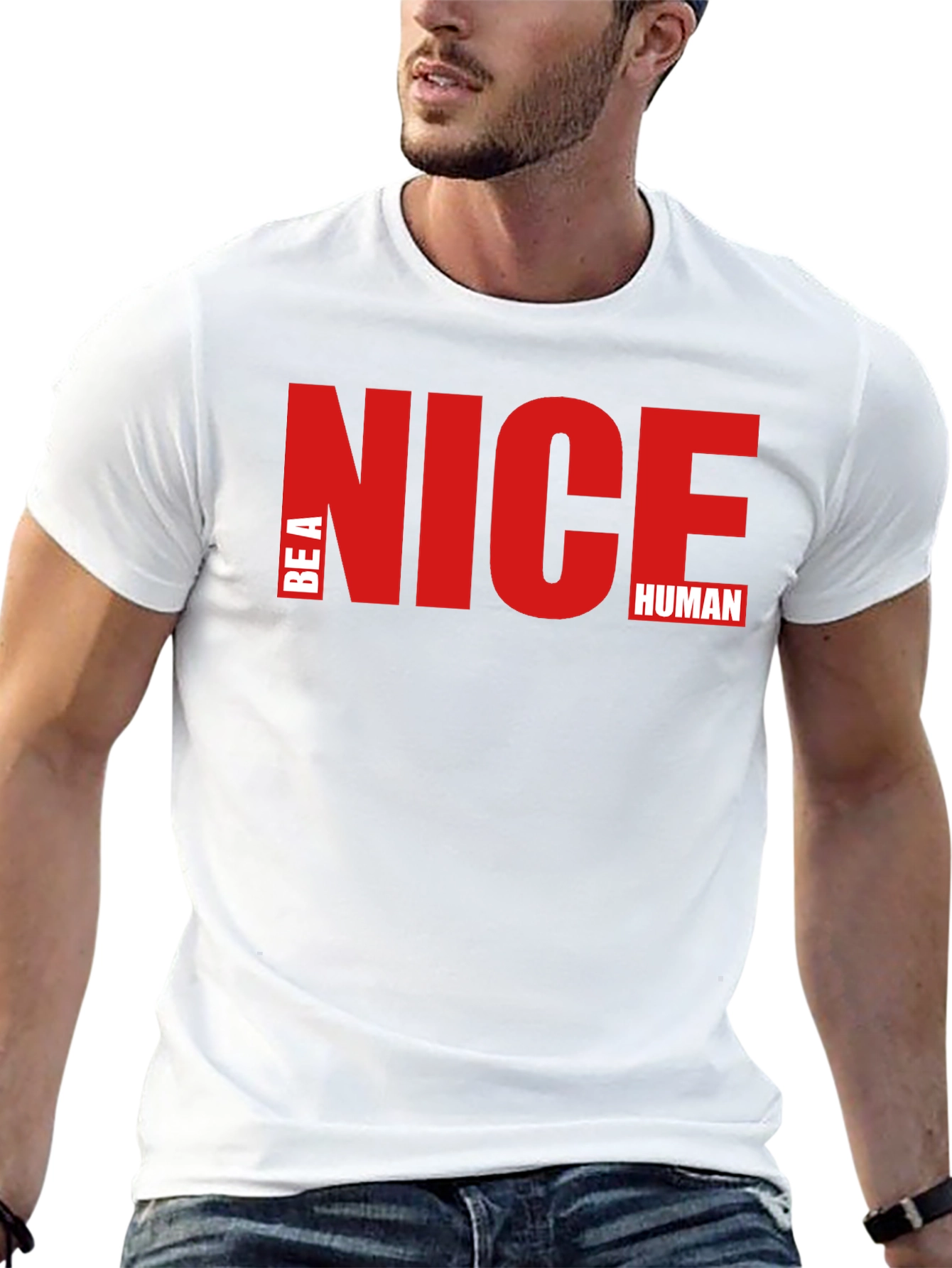 Be A Nice Human - Stylish Graphic T-Shirt