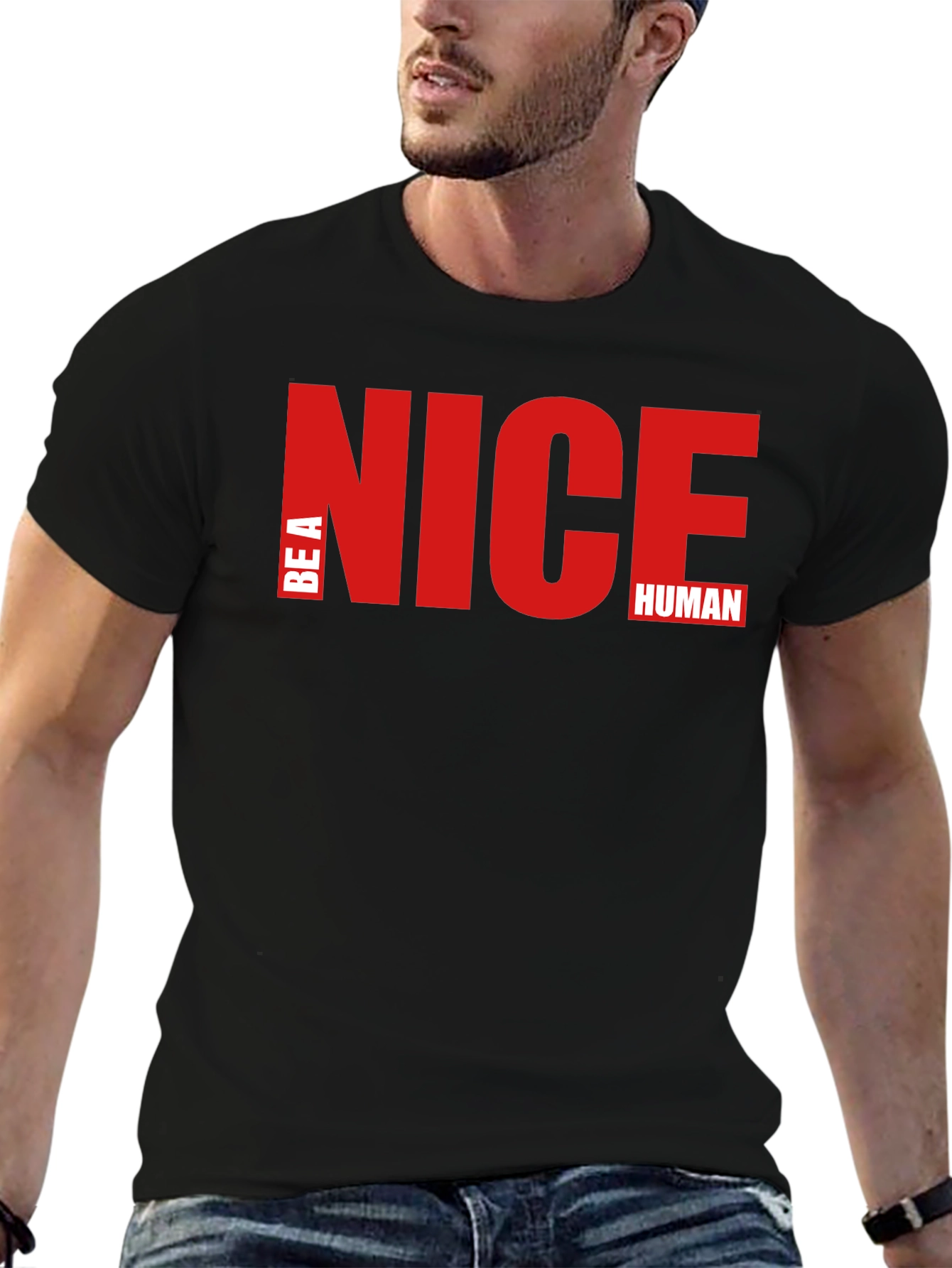 Be A Nice Human - Stylish Graphic T-Shirt