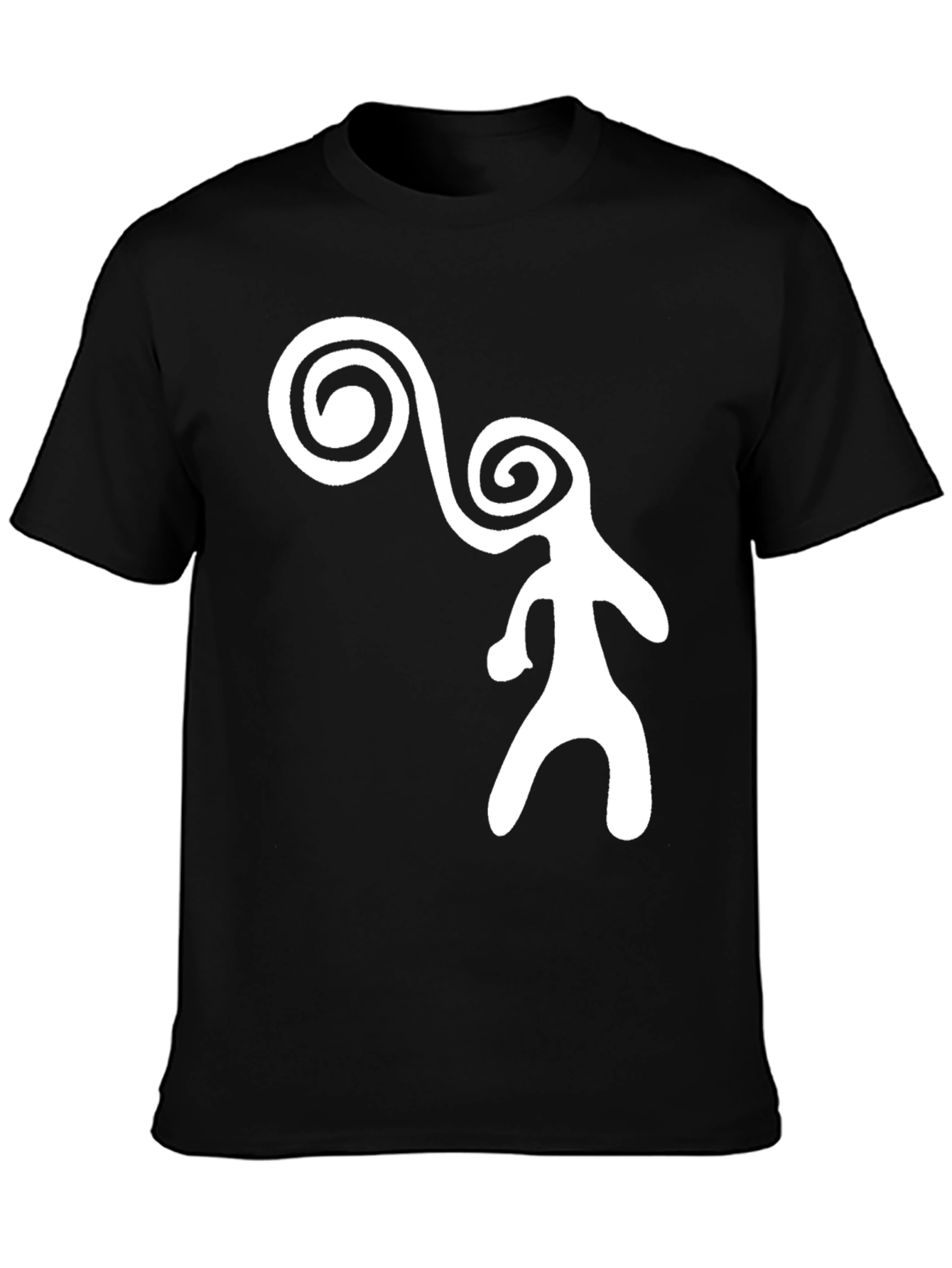 Abstract Figure Graphic Print Black T-Shirt