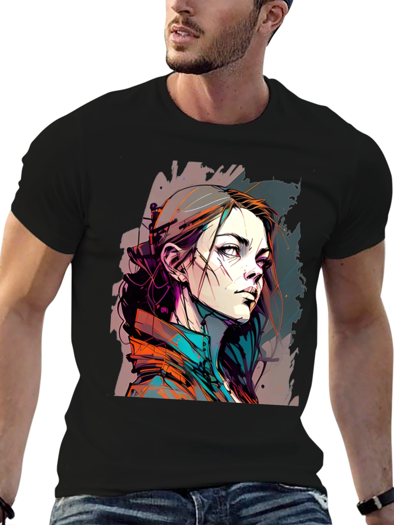 Urban Anime Style Graphic T-Shirt