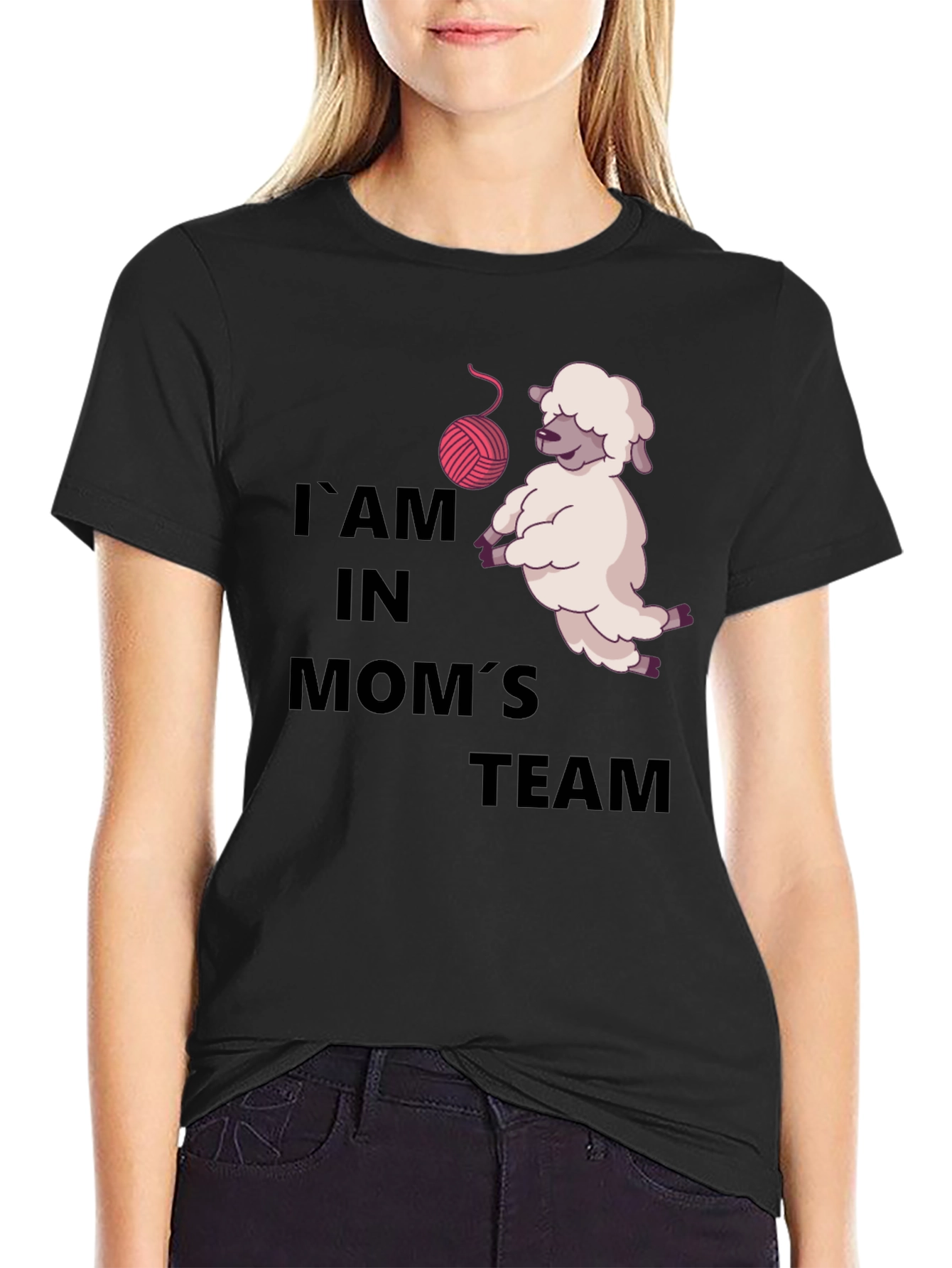 I Am In Moms Team Black T-Shirt