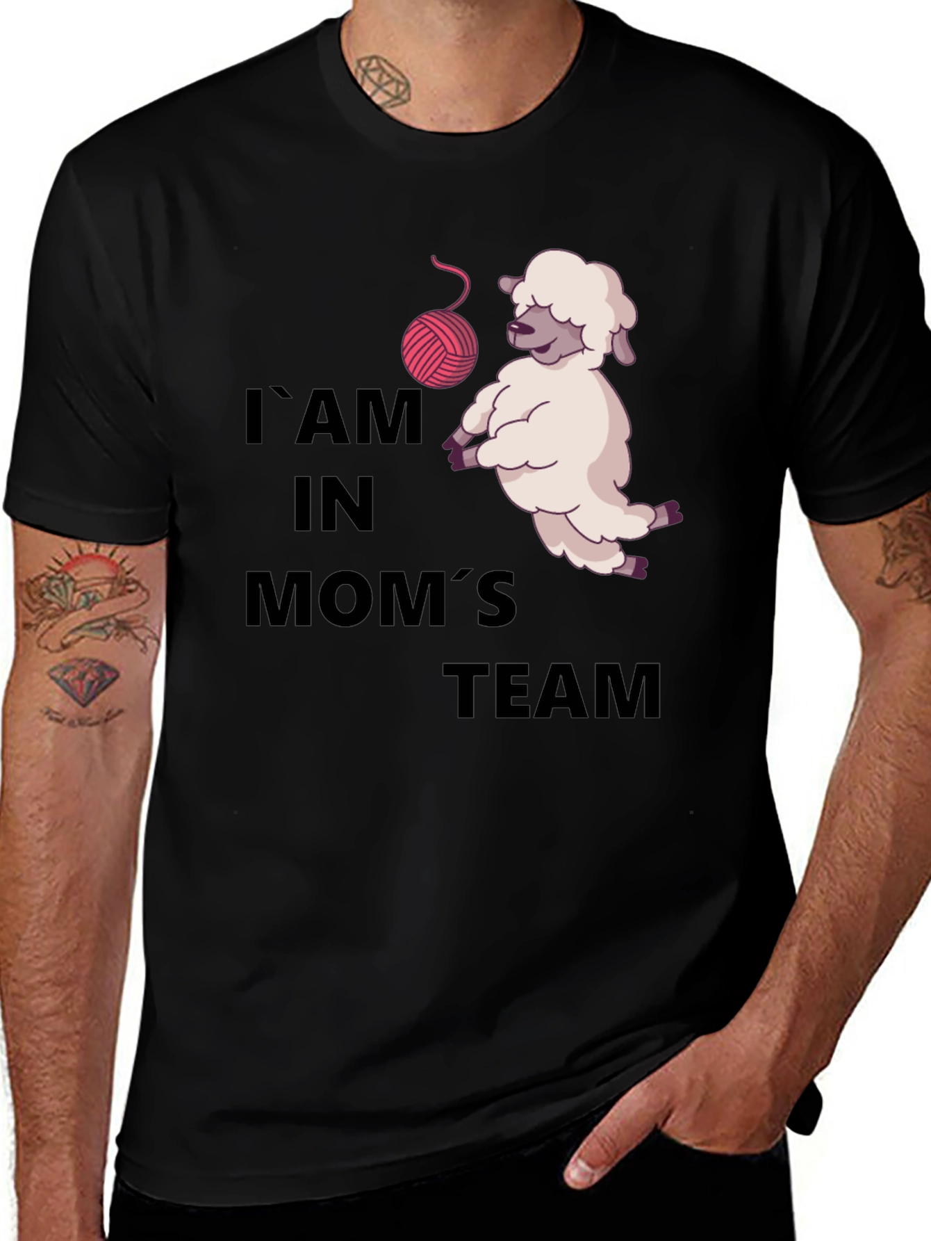 I Am In Moms Team Black T-Shirt