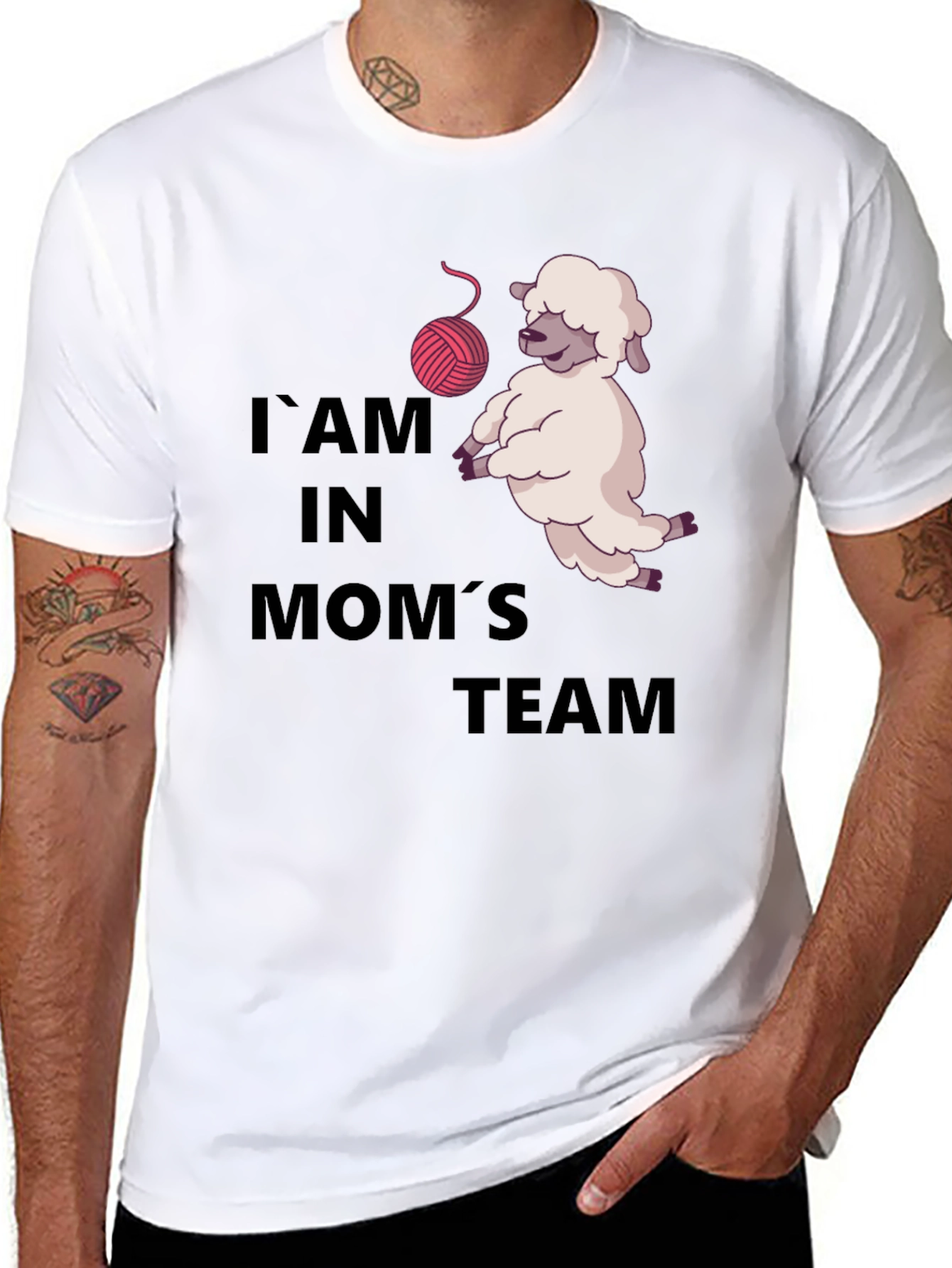 I Am In Moms Team Black T-Shirt