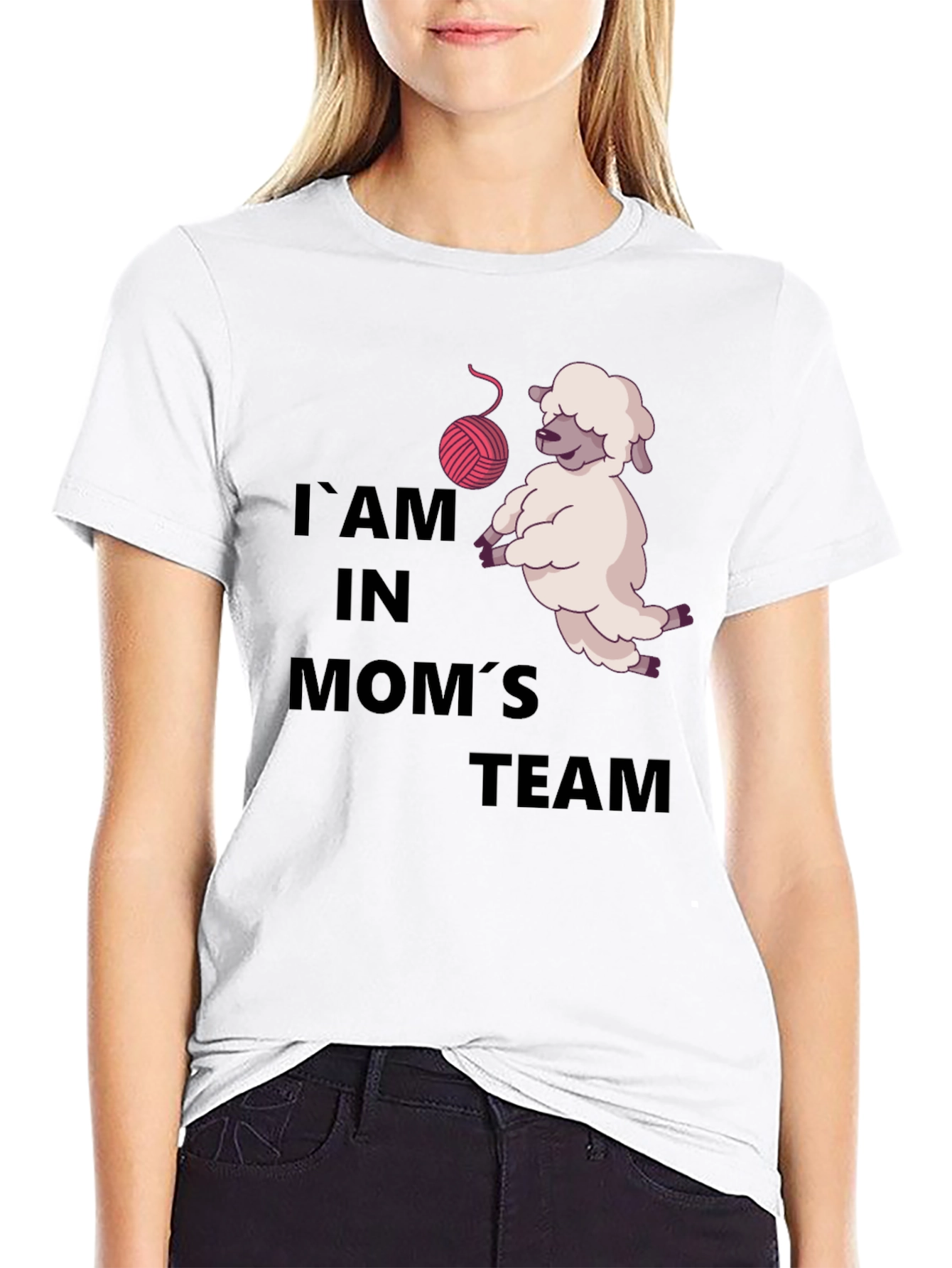 I Am In Moms Team Black T-Shirt