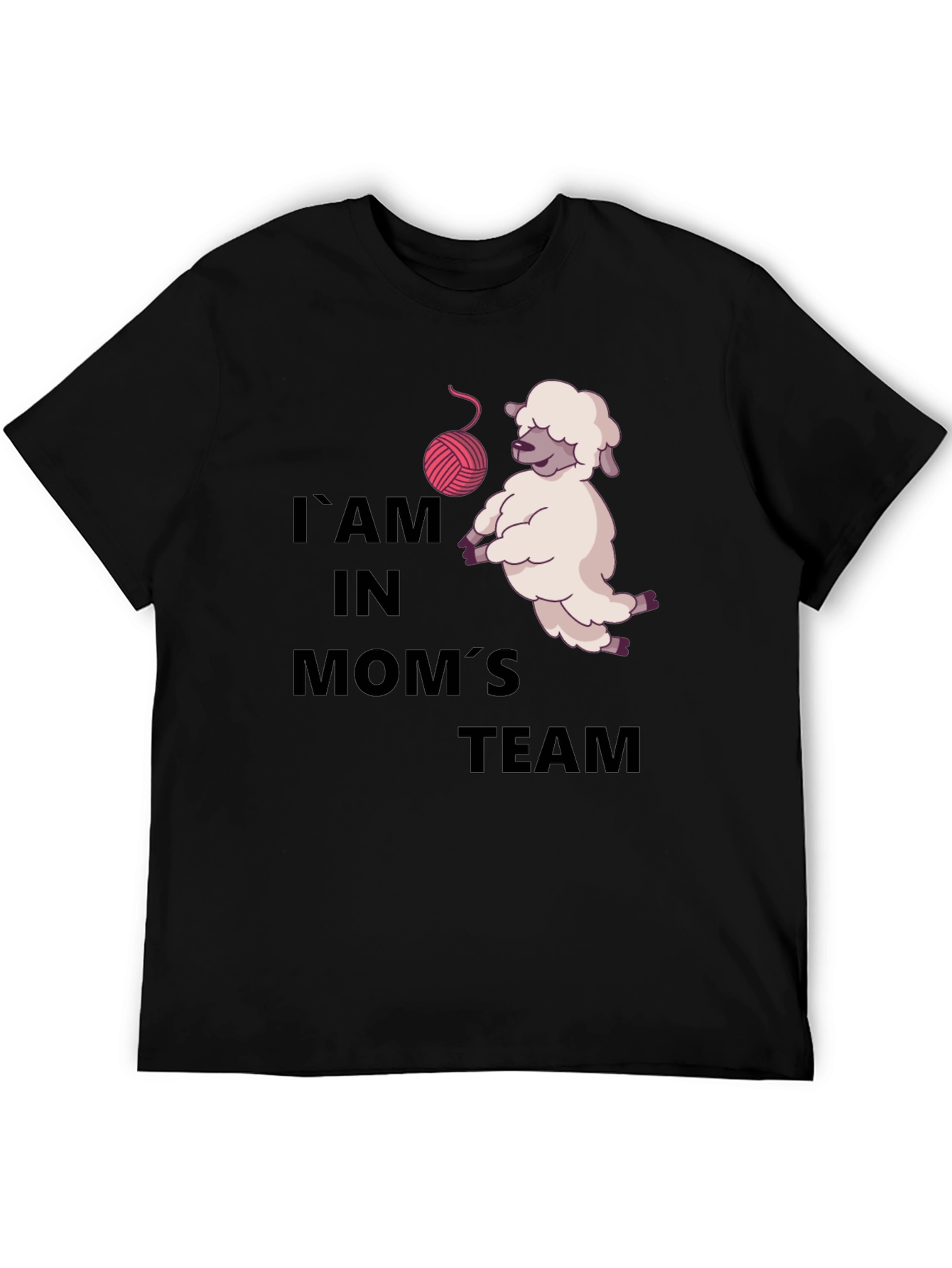I Am In Moms Team Black T-Shirt