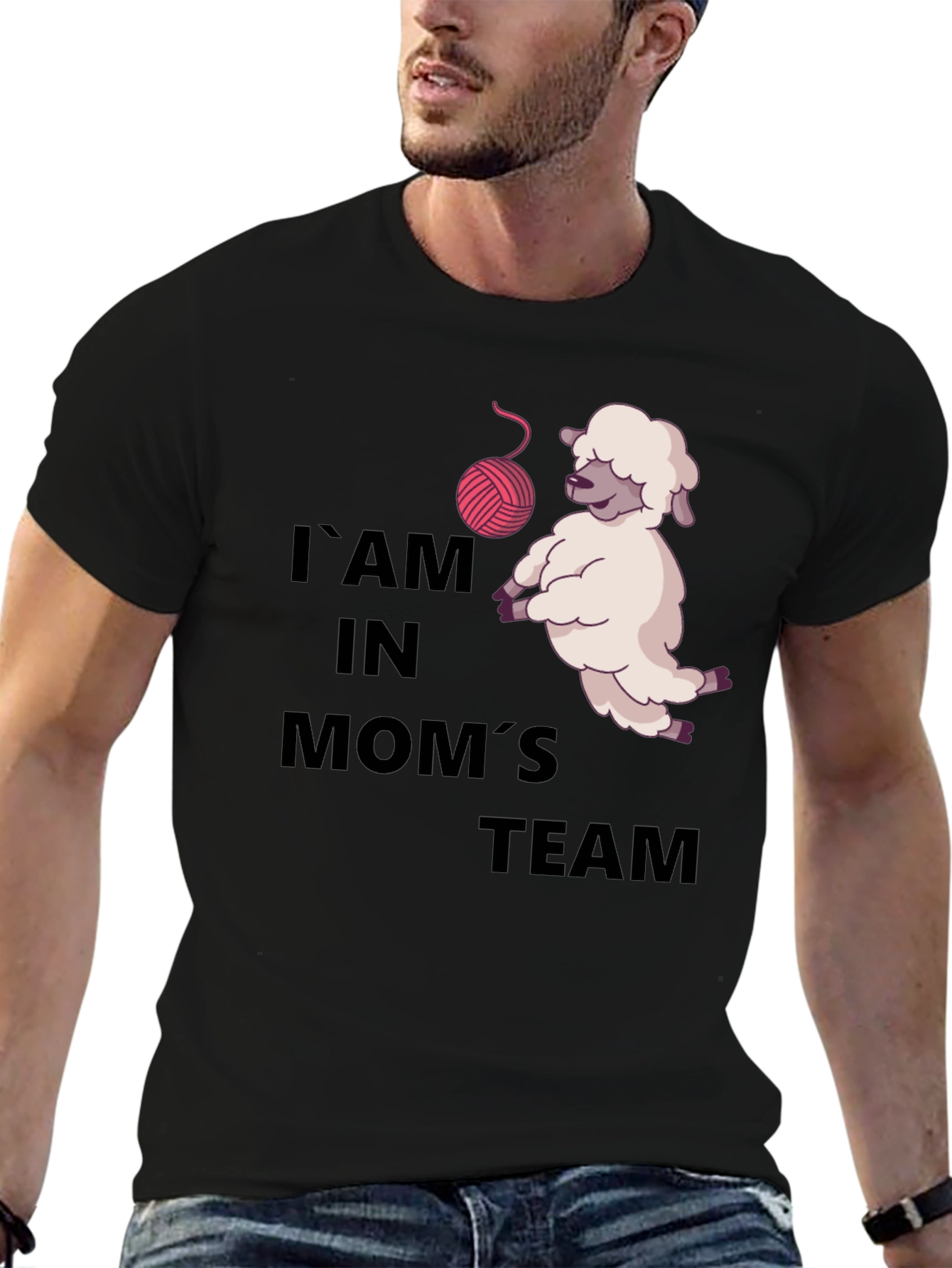 I Am In Moms Team Black T-Shirt