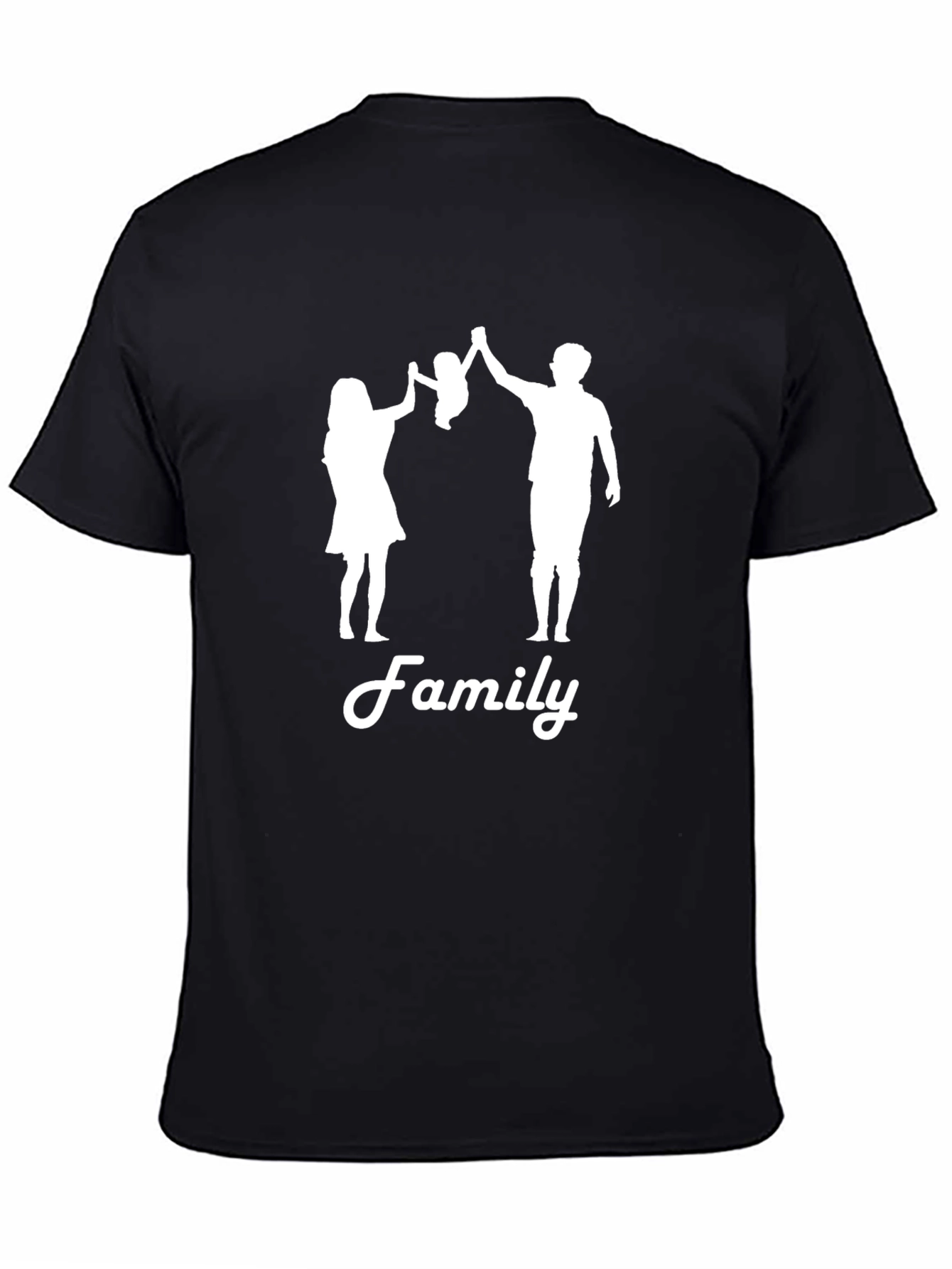 Family Silhouette Graphic Tee - Black