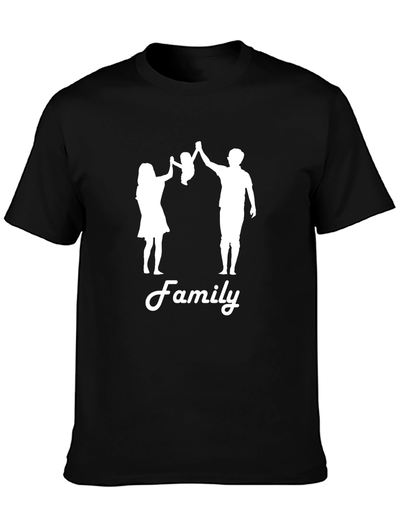 Family Silhouette Graphic Tee - Black