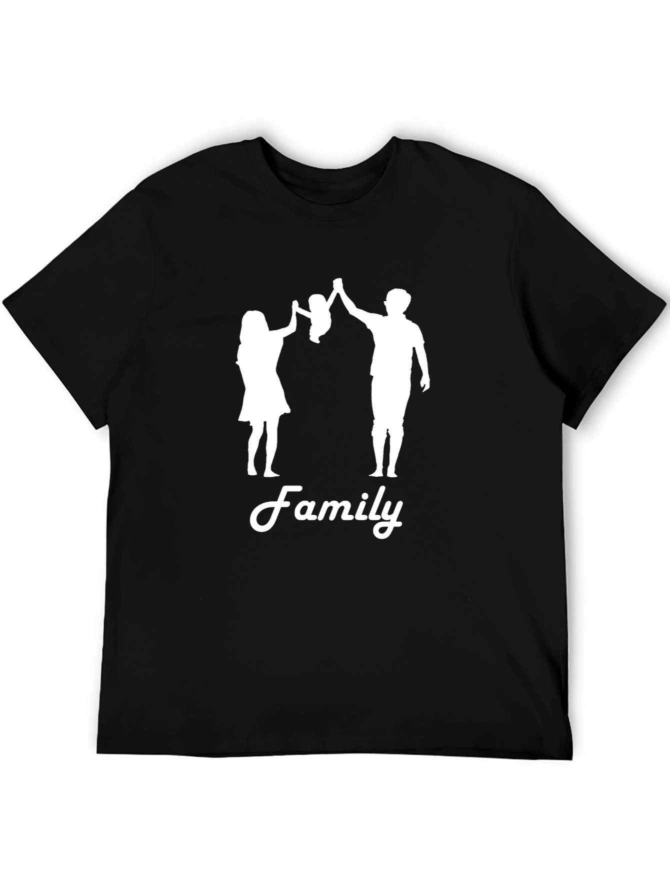 Family Silhouette Graphic Tee - Black