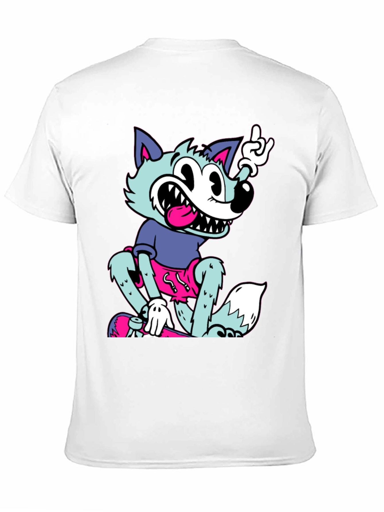 Cartoon Wolf Graphic Tee - Rock On Style