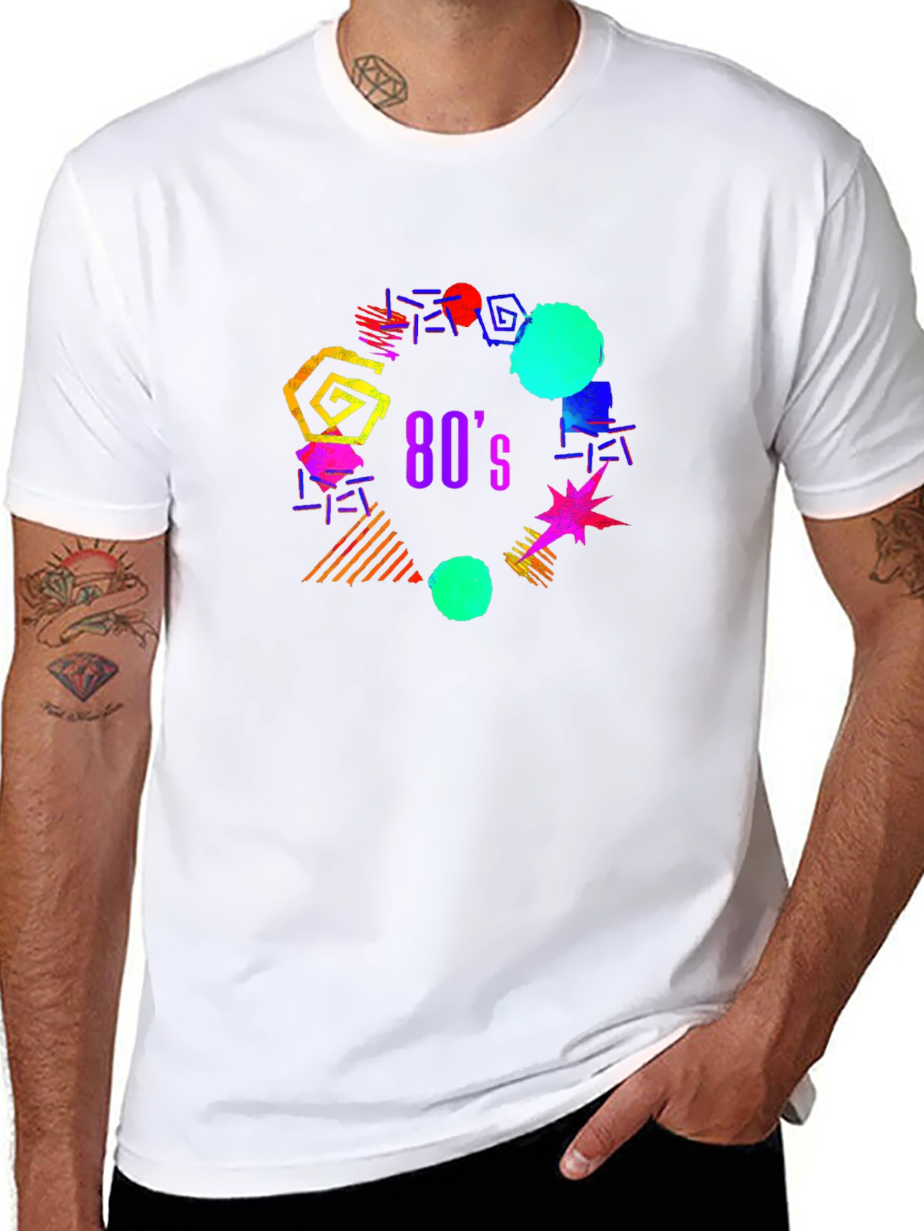80s Retro Graphic T-Shirt - Black