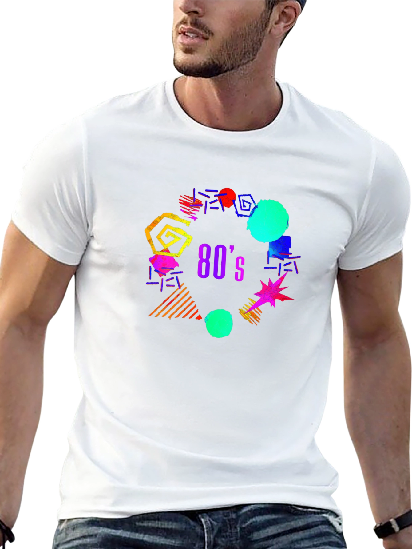 80s Retro Graphic T-Shirt - Black