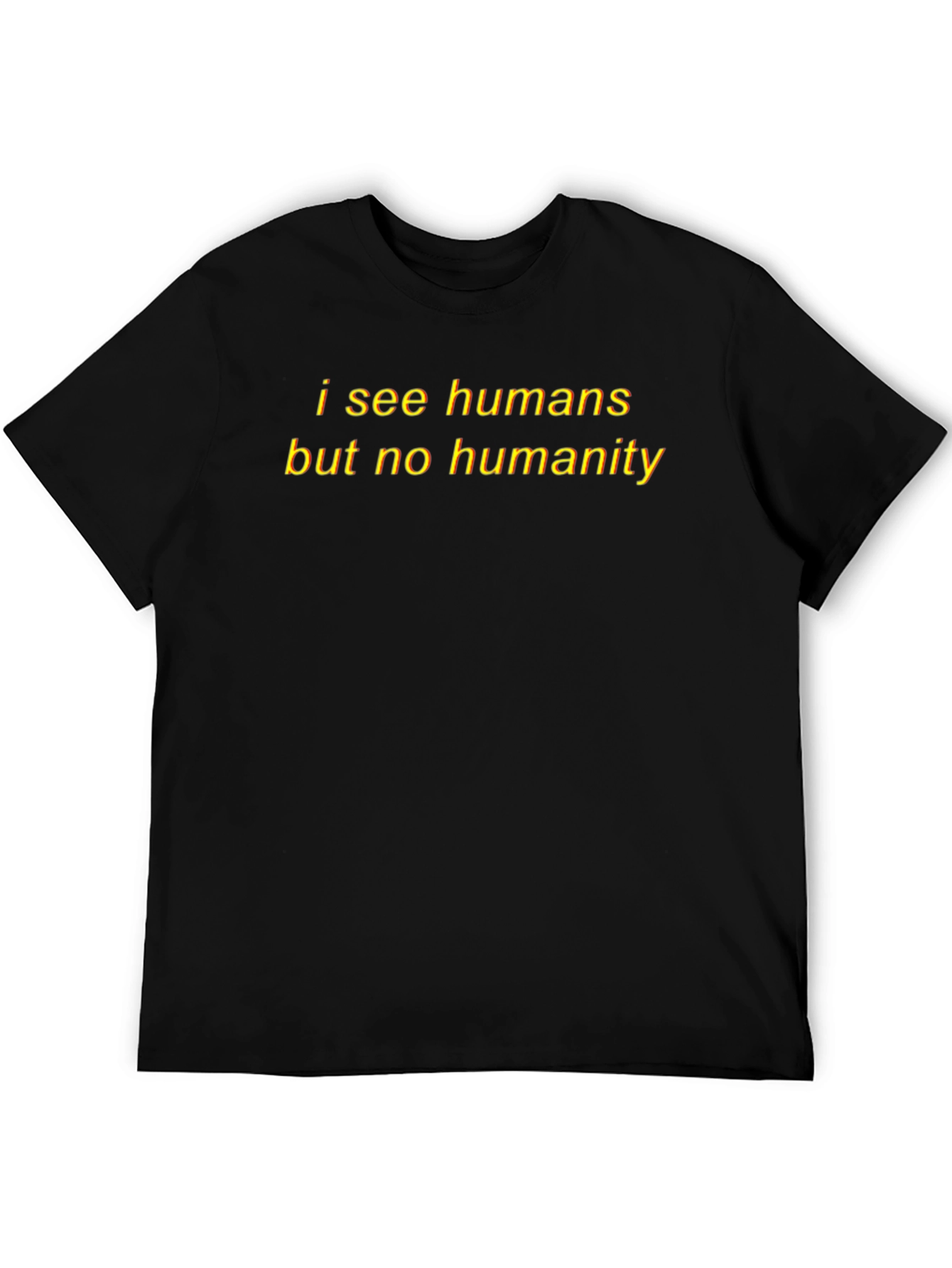 I See Humans Graphic Tee - Black Cotton