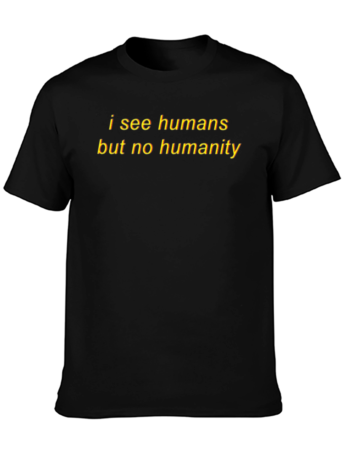 I See Humans Graphic Tee - Black Cotton