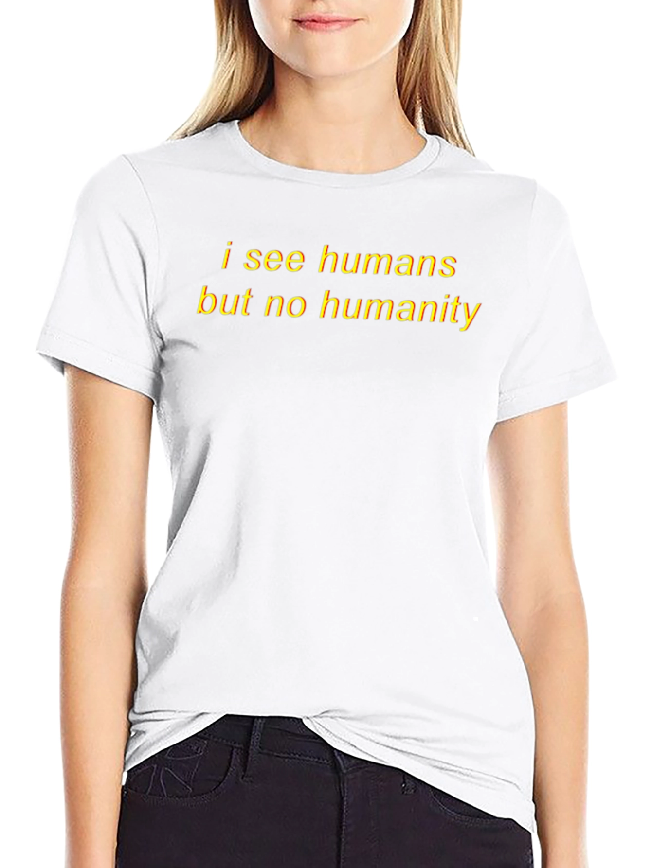 I See Humans Graphic Tee - Black Cotton