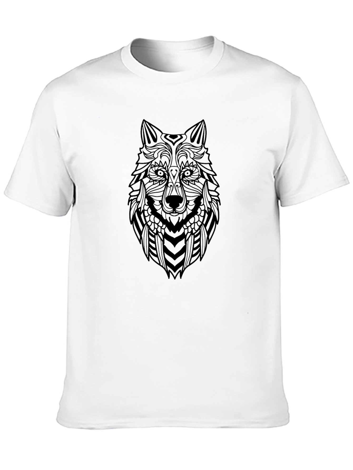Wolf Head Graphic Black T-Shirt - Stylish Mens Tee