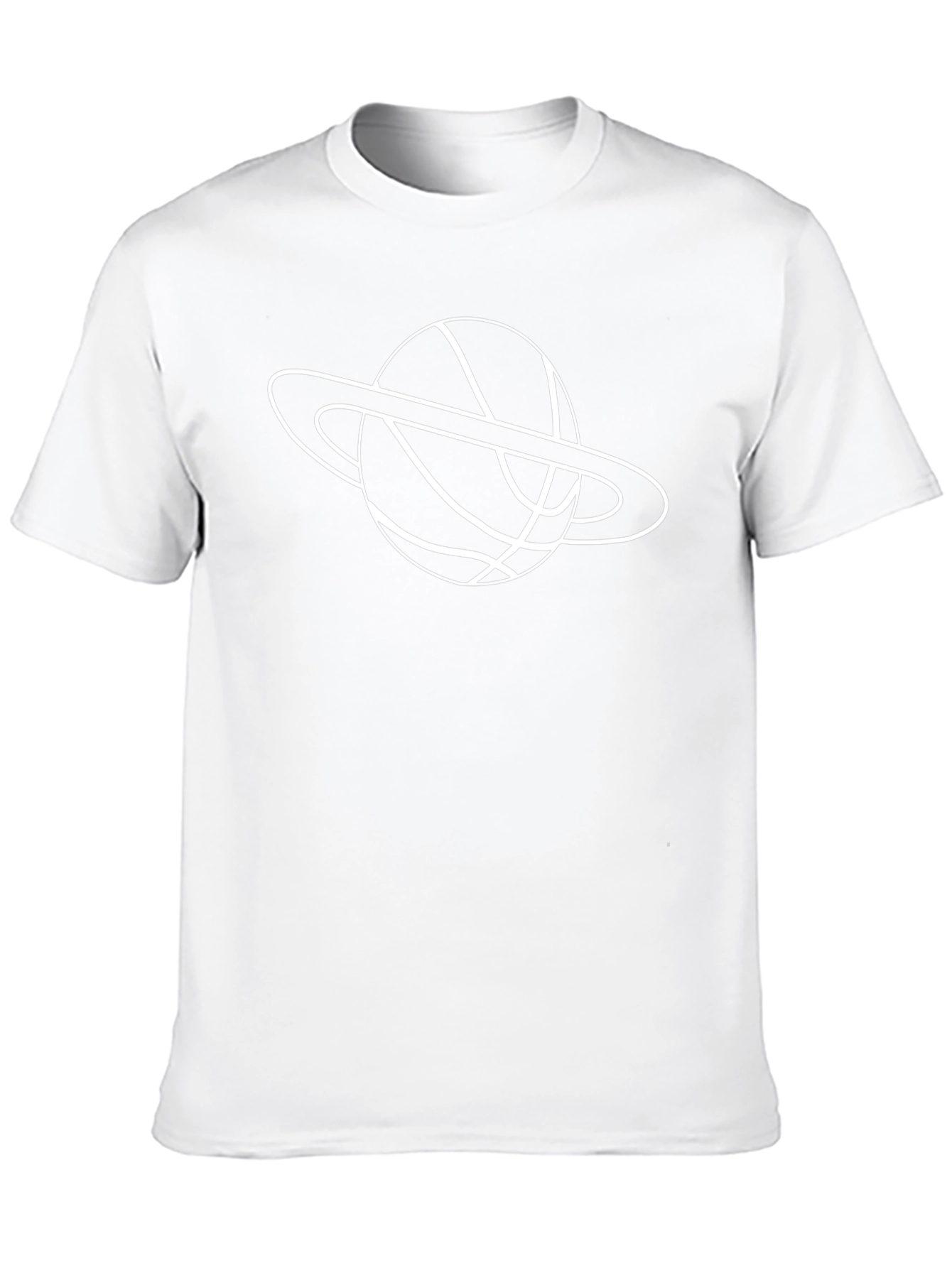 Saturn Basketball Graphic Tee - Black Cotton Casual T-Shirt