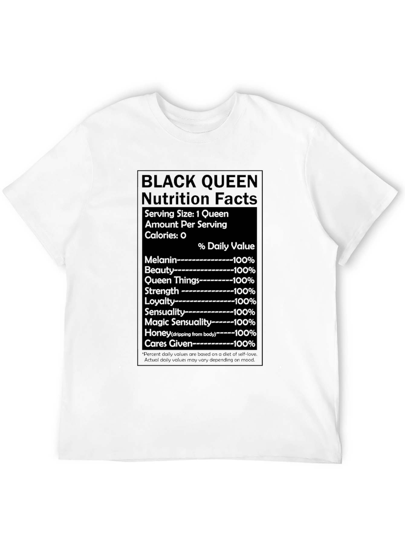 Black Queen Nutrition Facts T-Shirt