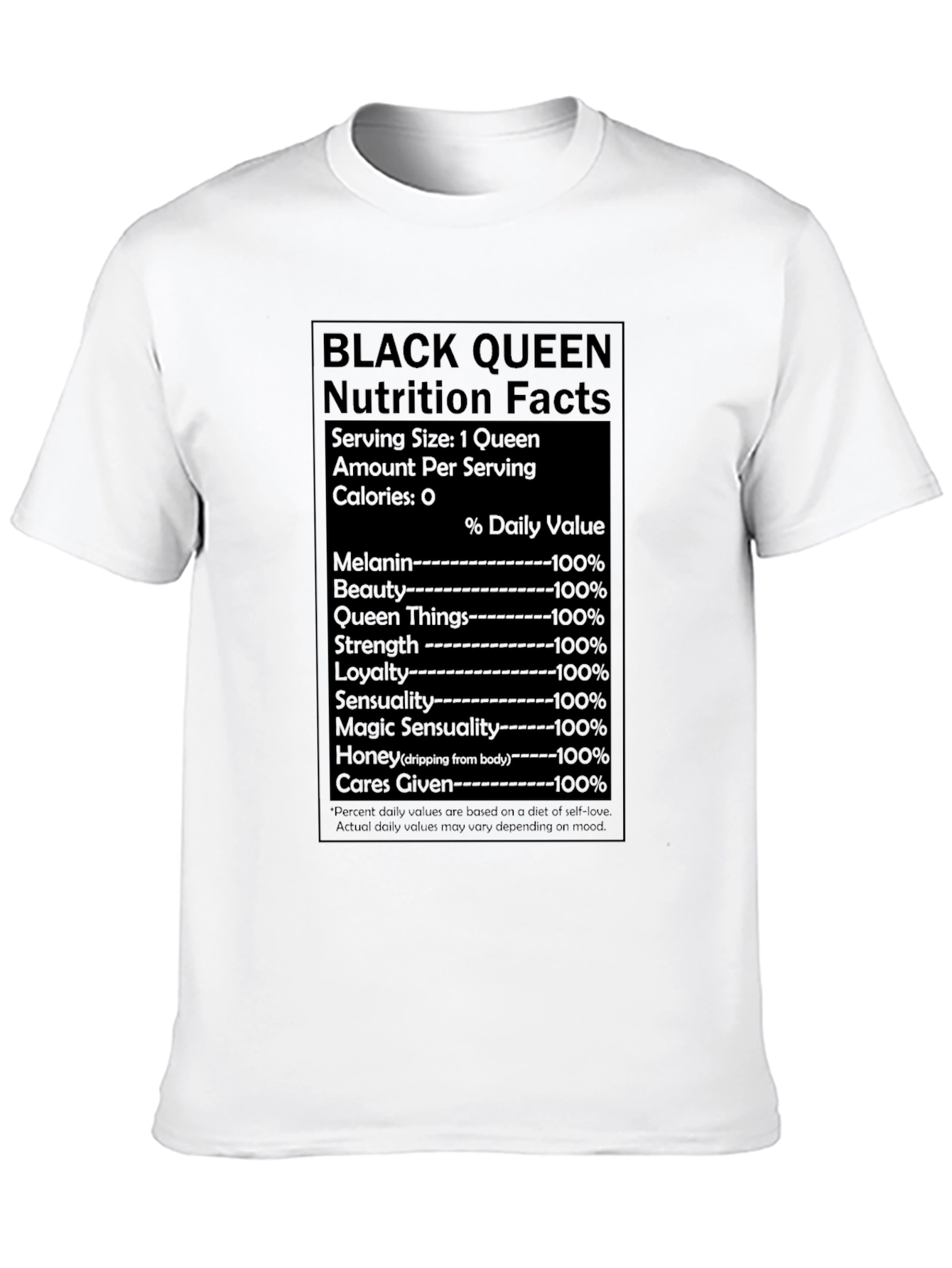 Black Queen Nutrition Facts T-Shirt