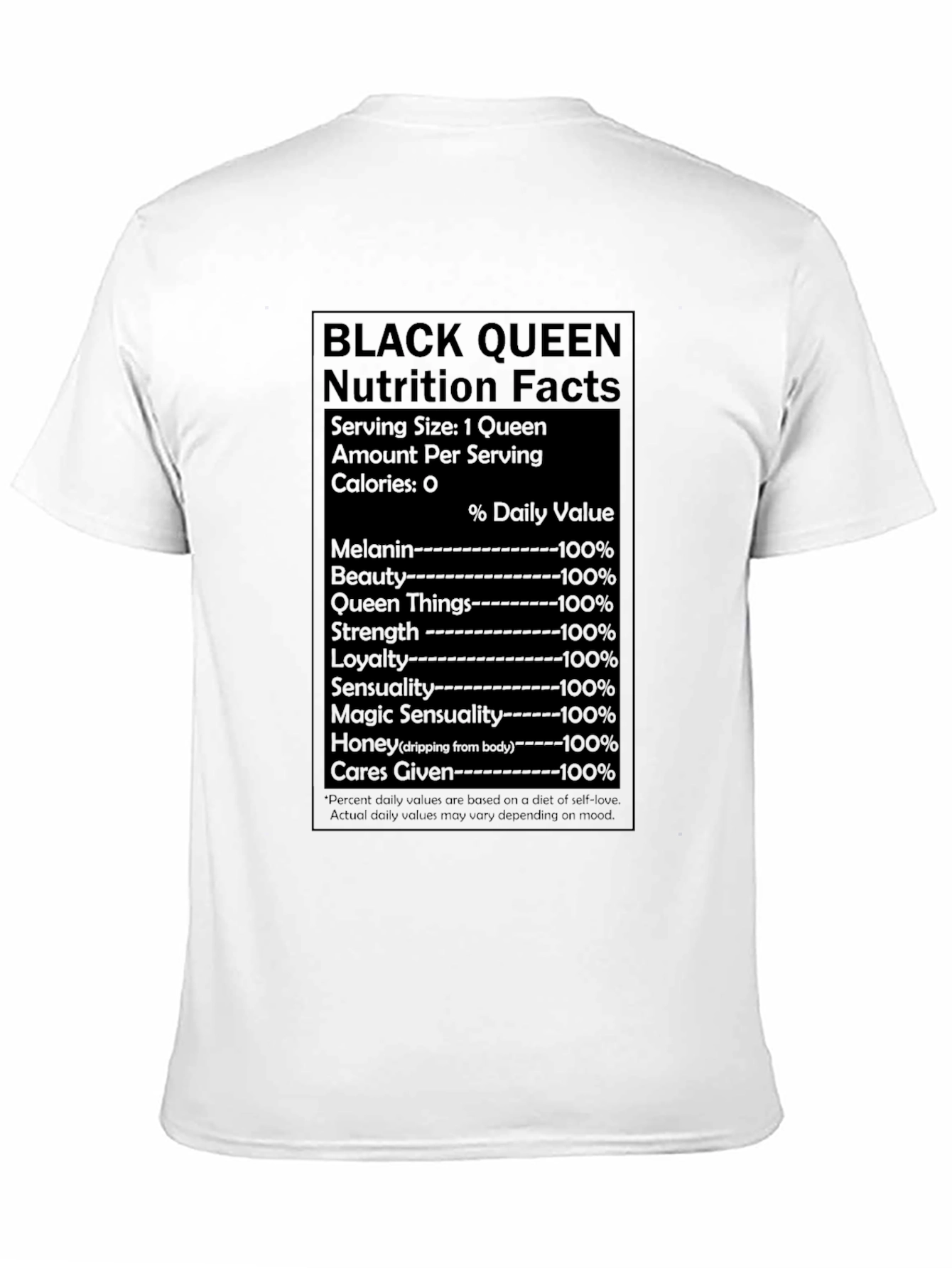Black Queen Nutrition Facts T-Shirt