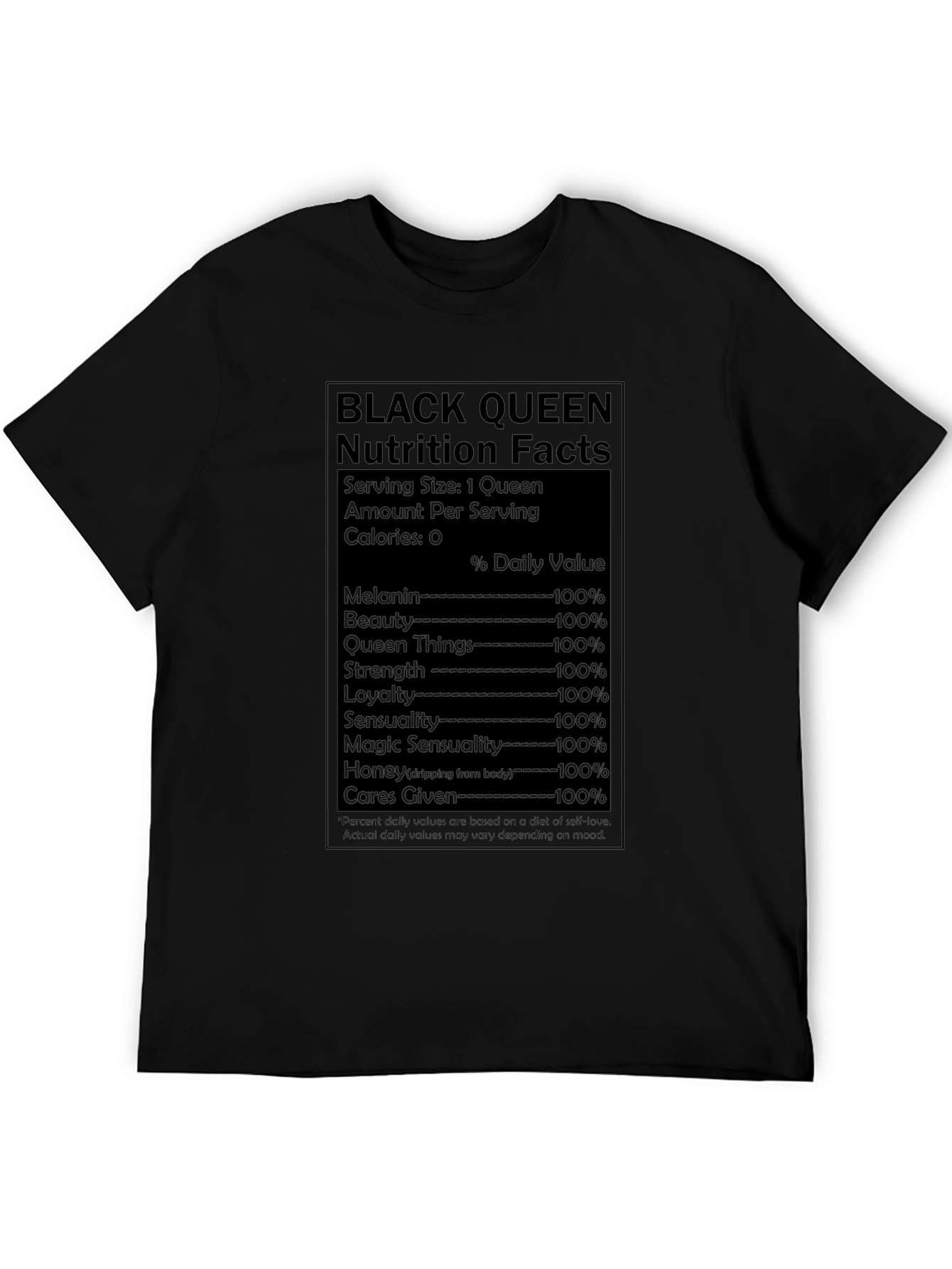 Black Queen Nutrition Facts T-Shirt