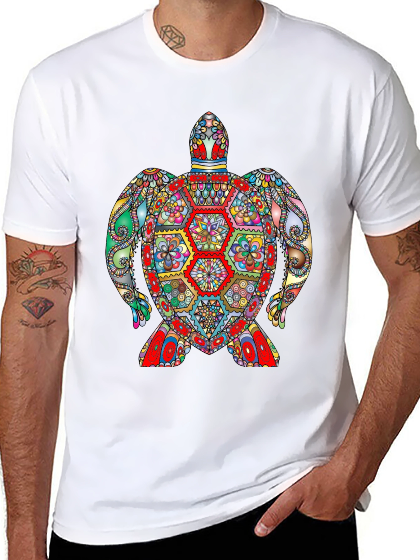 Colorful Turtle Graphic T-Shirt