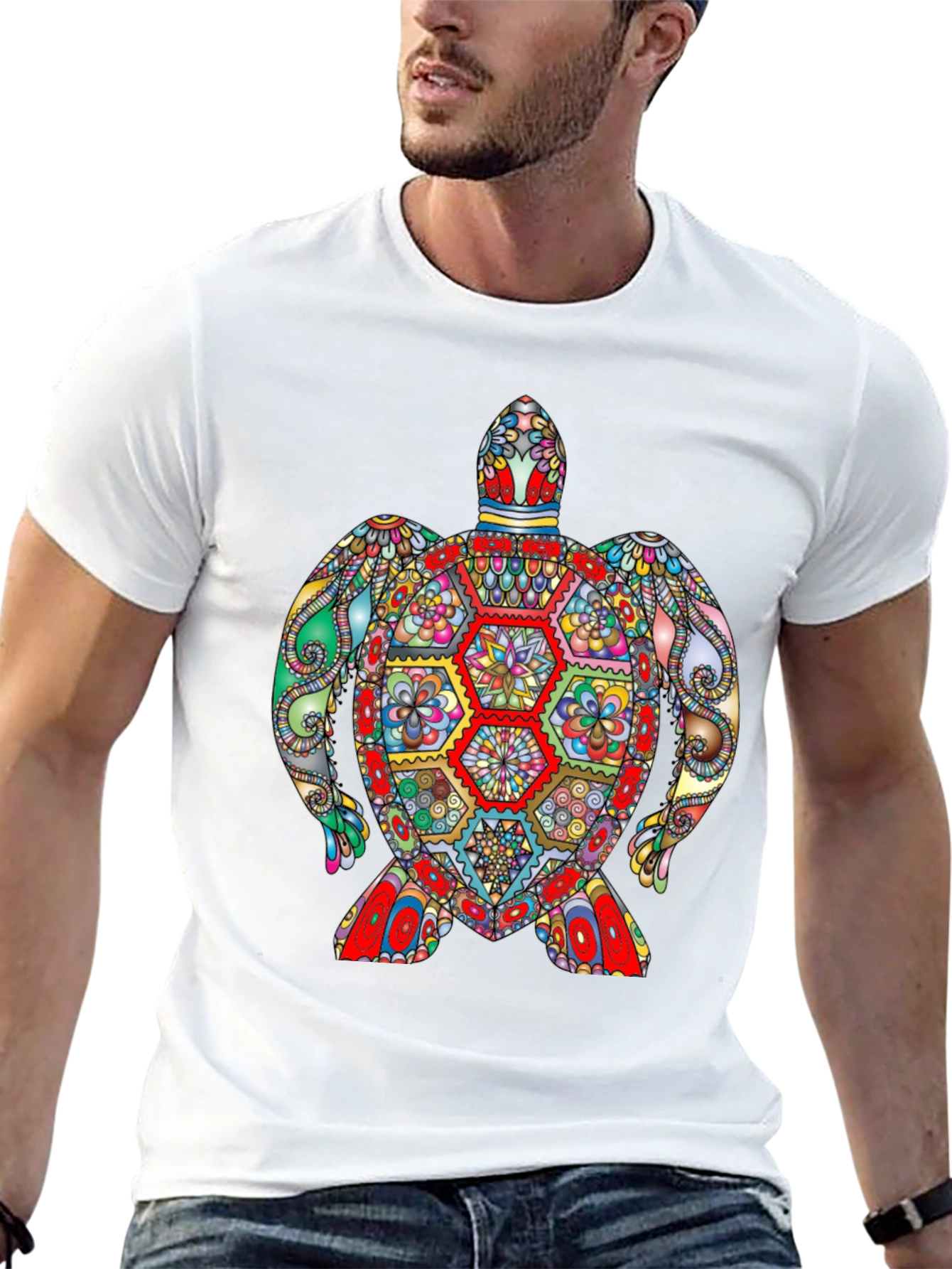 Colorful Turtle Graphic T-Shirt