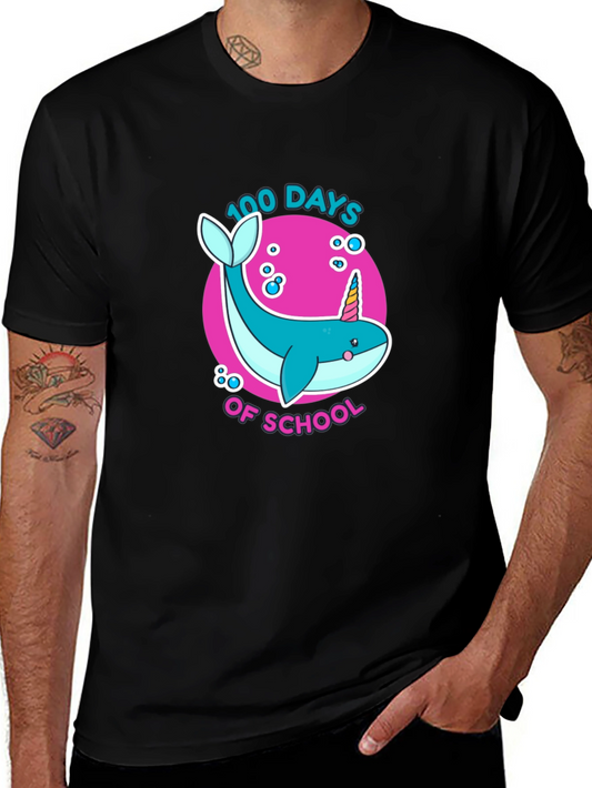 100 Days of School Narwhal Unicorn Kids T-Shirt