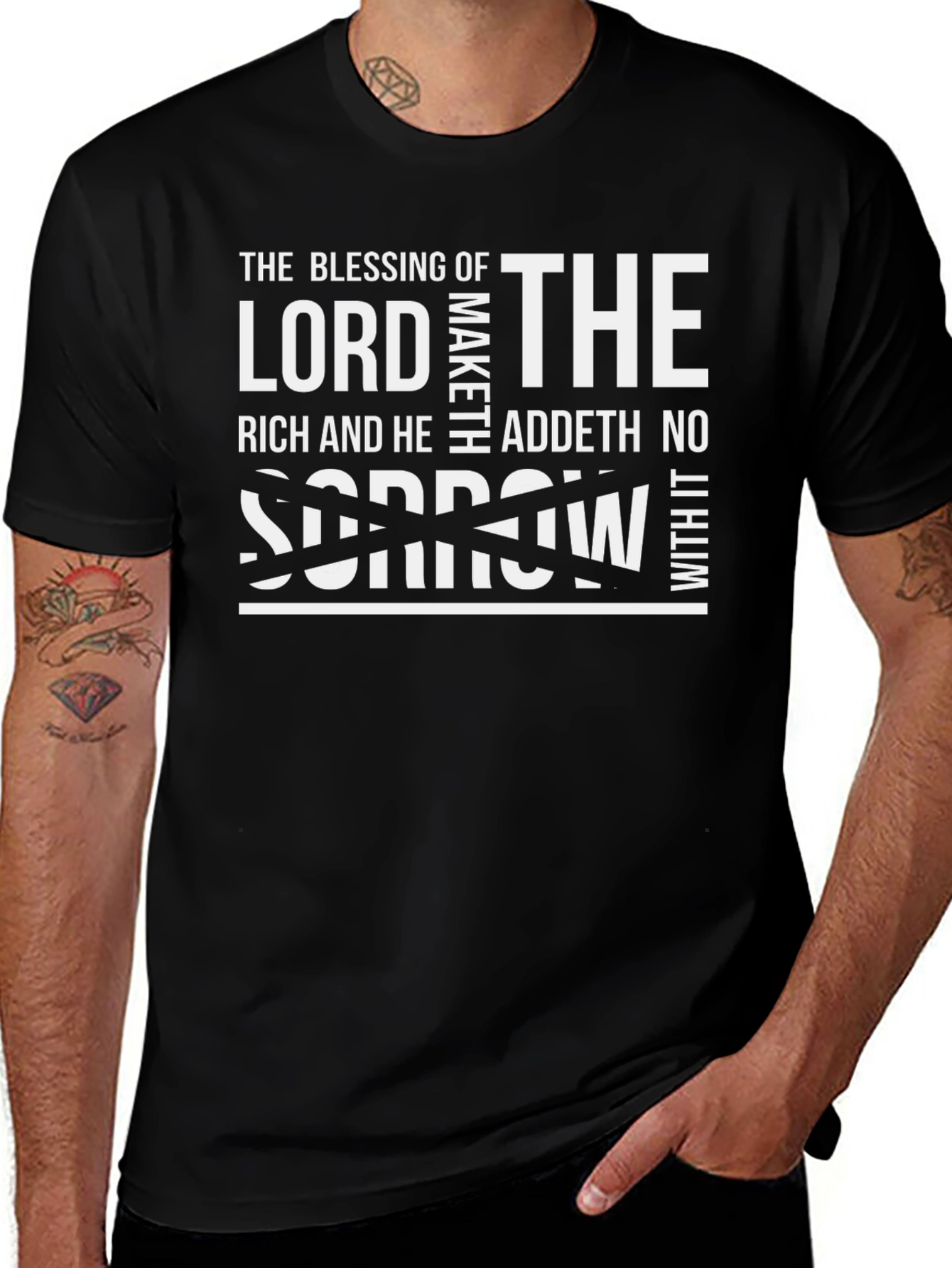 The Blessing of the Lord Black T-Shirt