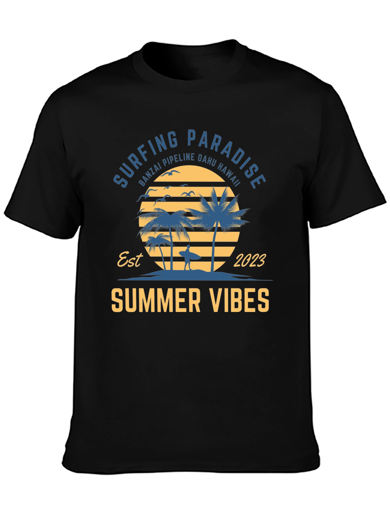 Surfing Paradise Summer Vibes Graphic T-Shirt