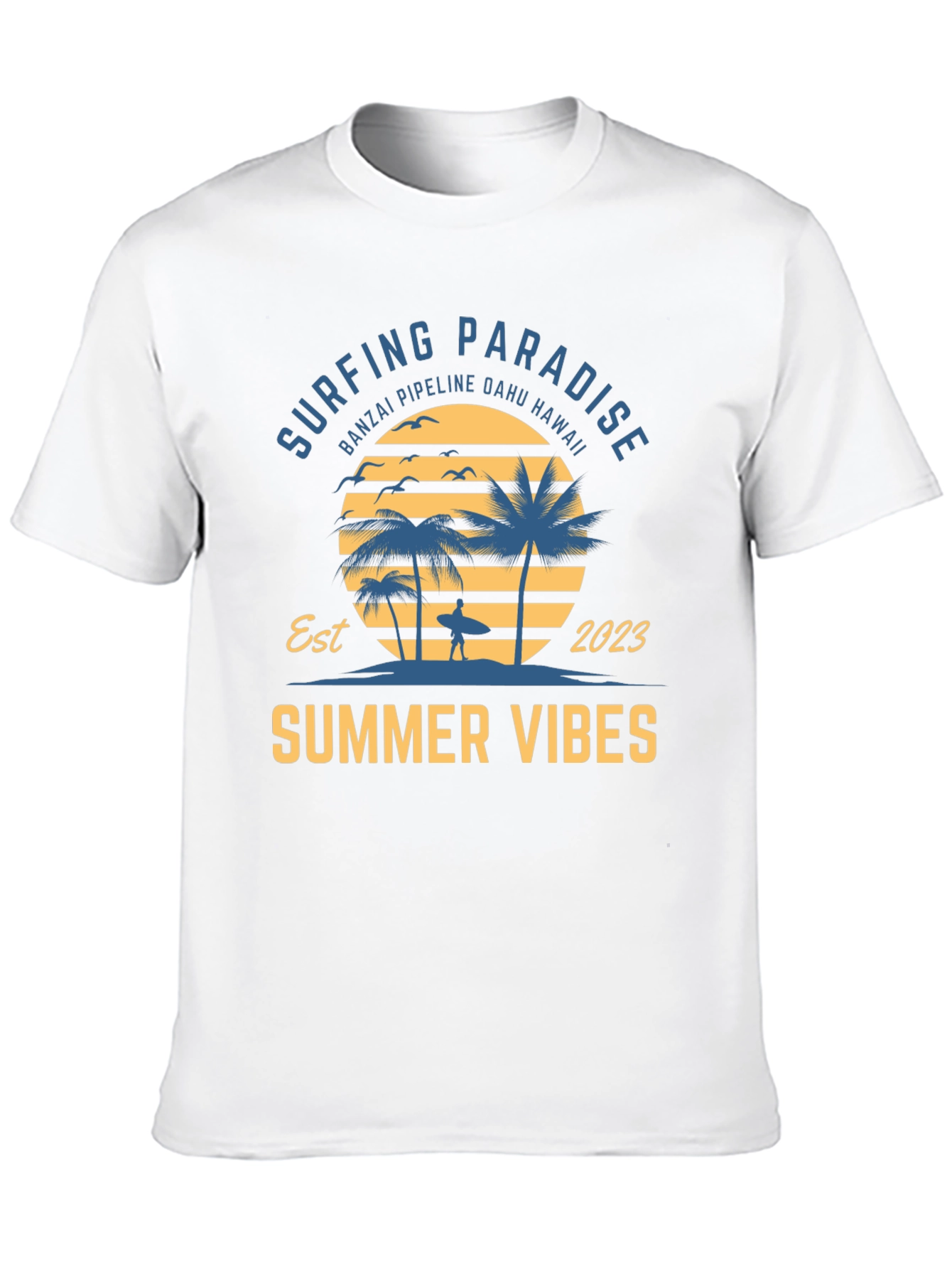 Surfing Paradise Summer Vibes Graphic T-Shirt