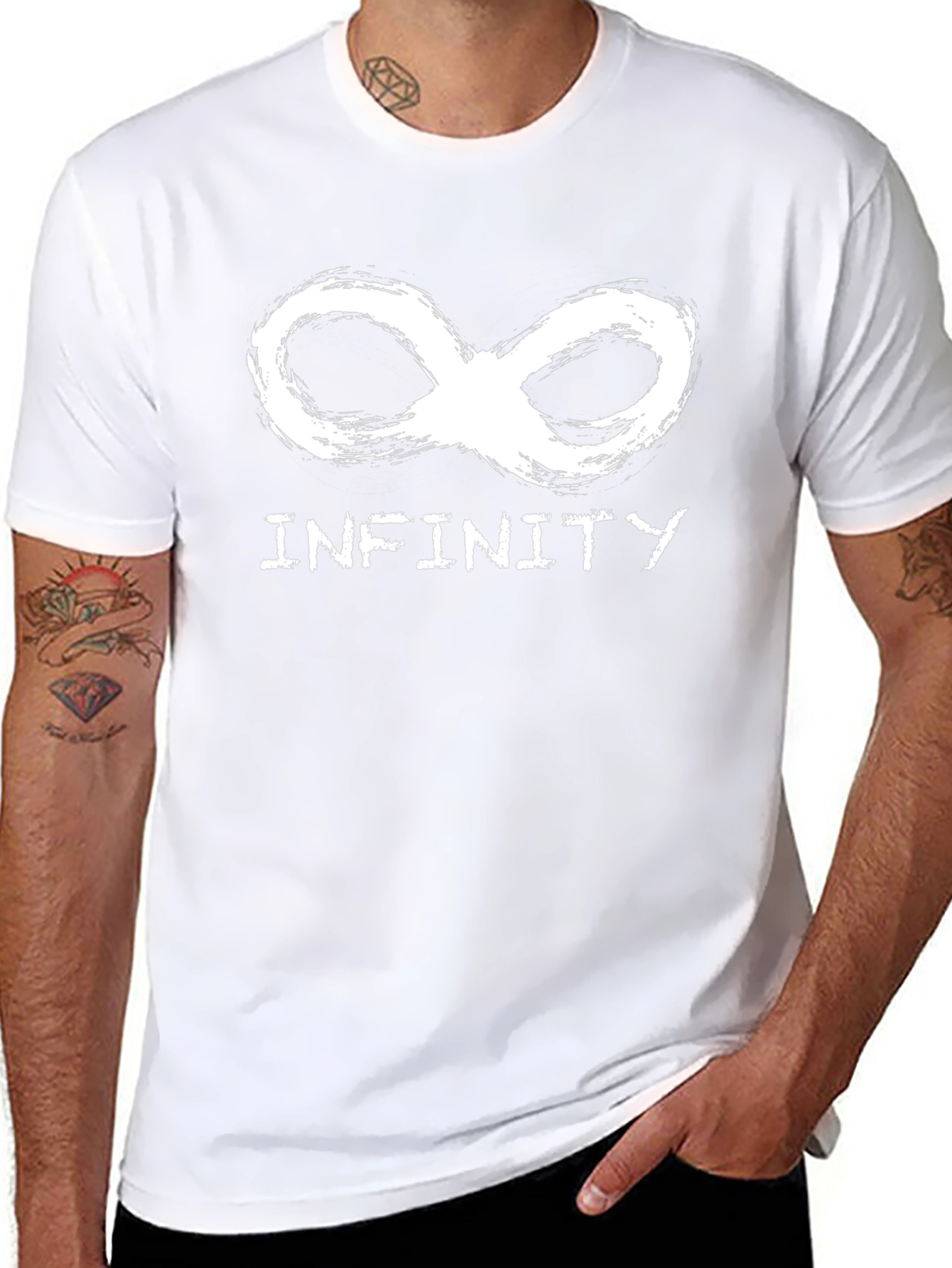 Infinity Symbol Graphic T-Shirt - Stylish Black Tee