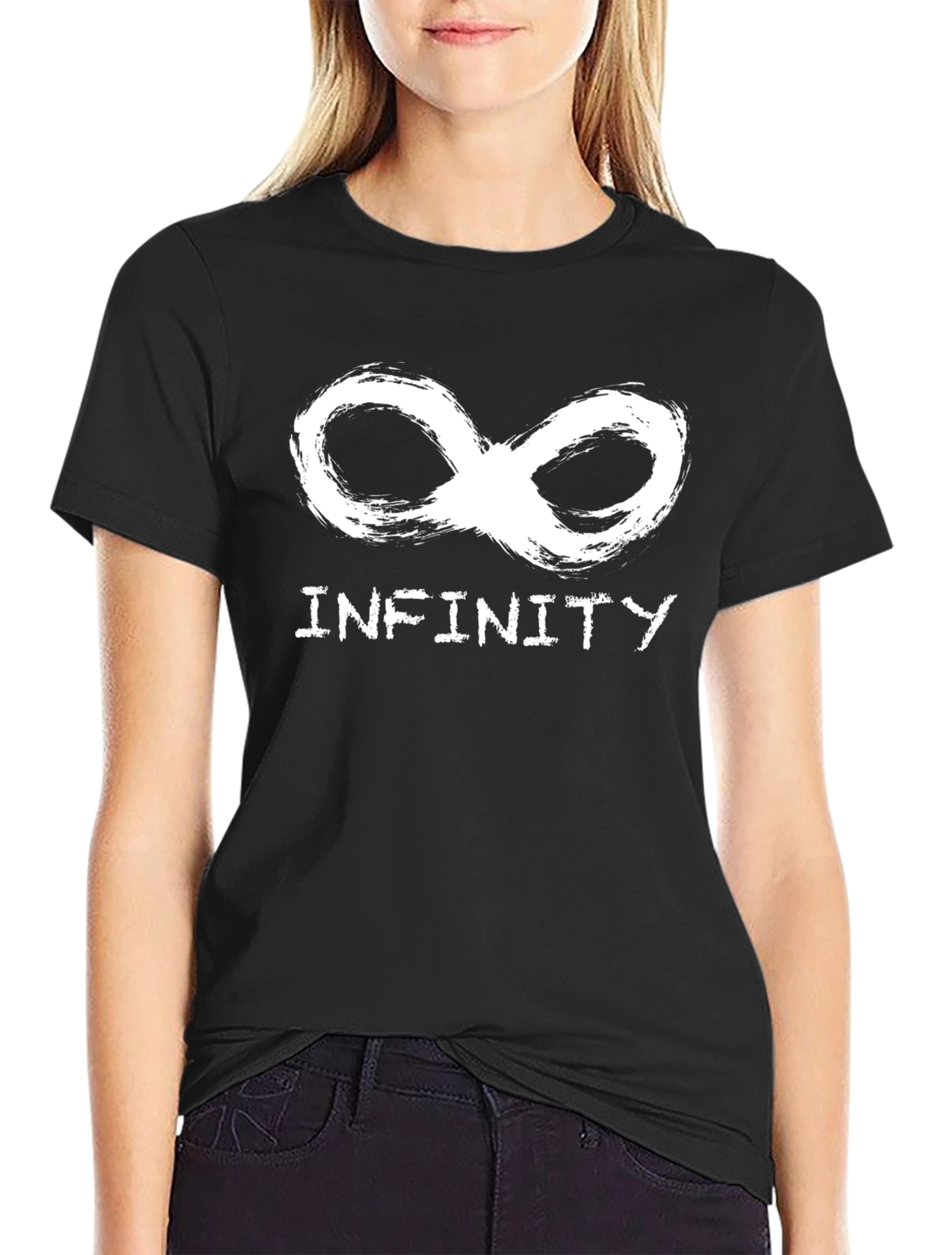 Infinity Symbol Graphic T-Shirt - Stylish Black Tee