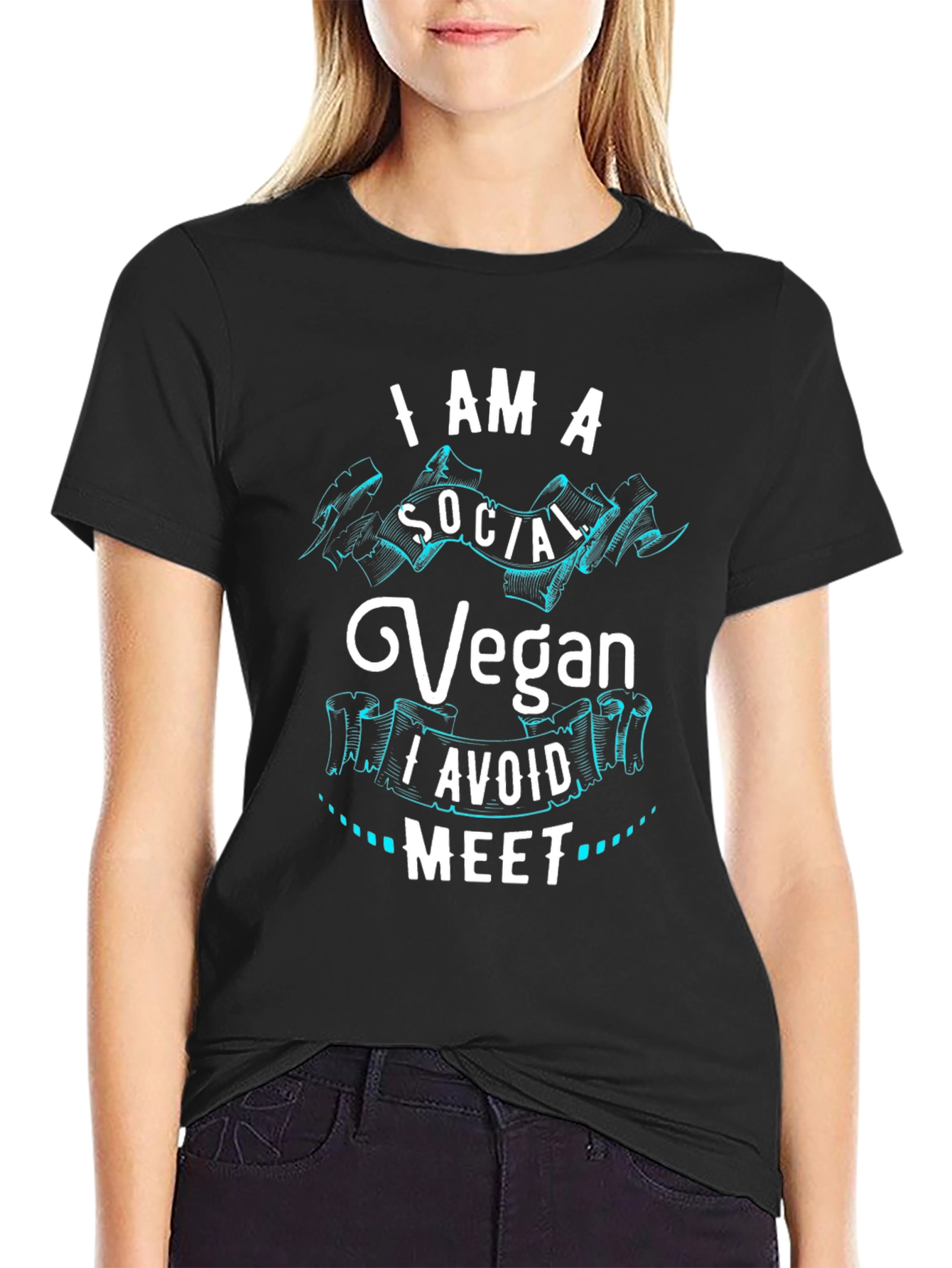 I Am A Social Vegan Graphic T-Shirt