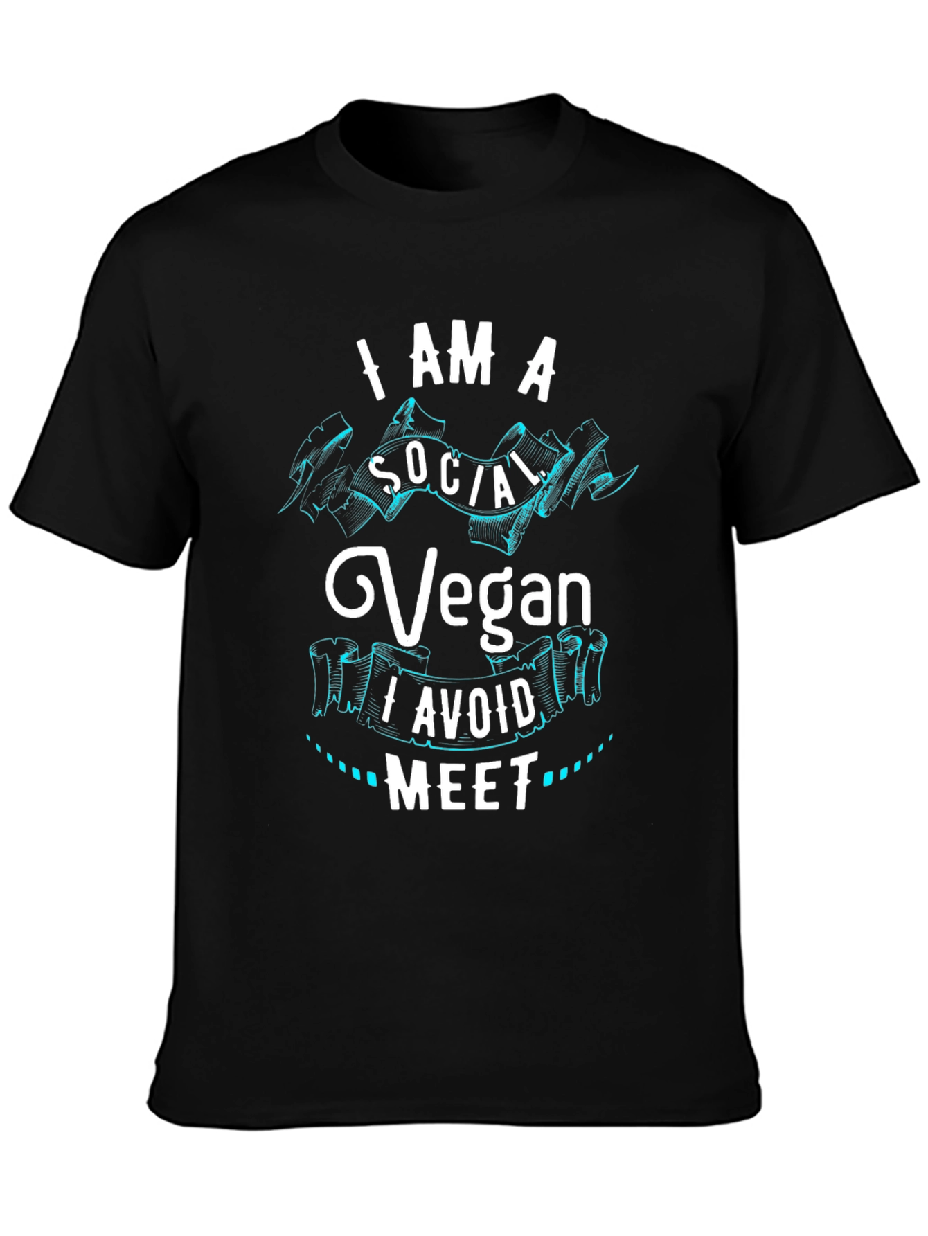 I Am A Social Vegan Graphic T-Shirt