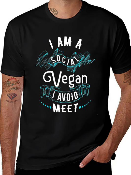 I Am A Social Vegan Graphic T-Shirt