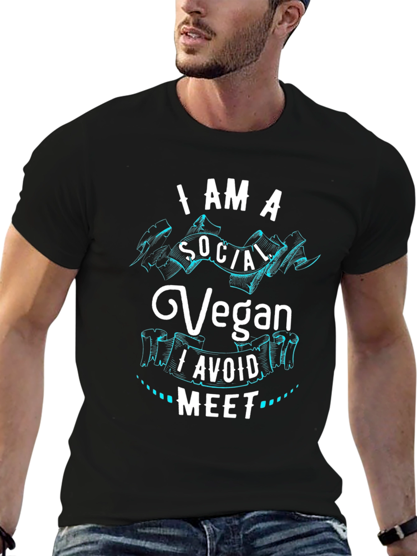 I Am A Social Vegan Graphic T-Shirt