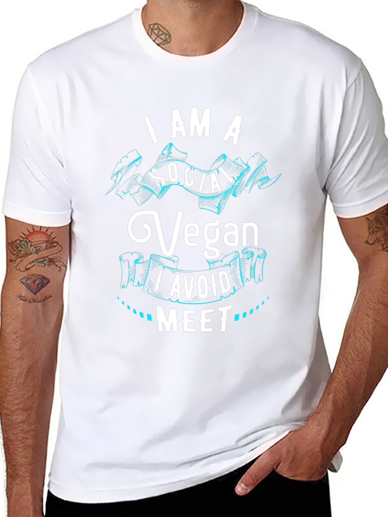 I Am A Social Vegan Graphic T-Shirt