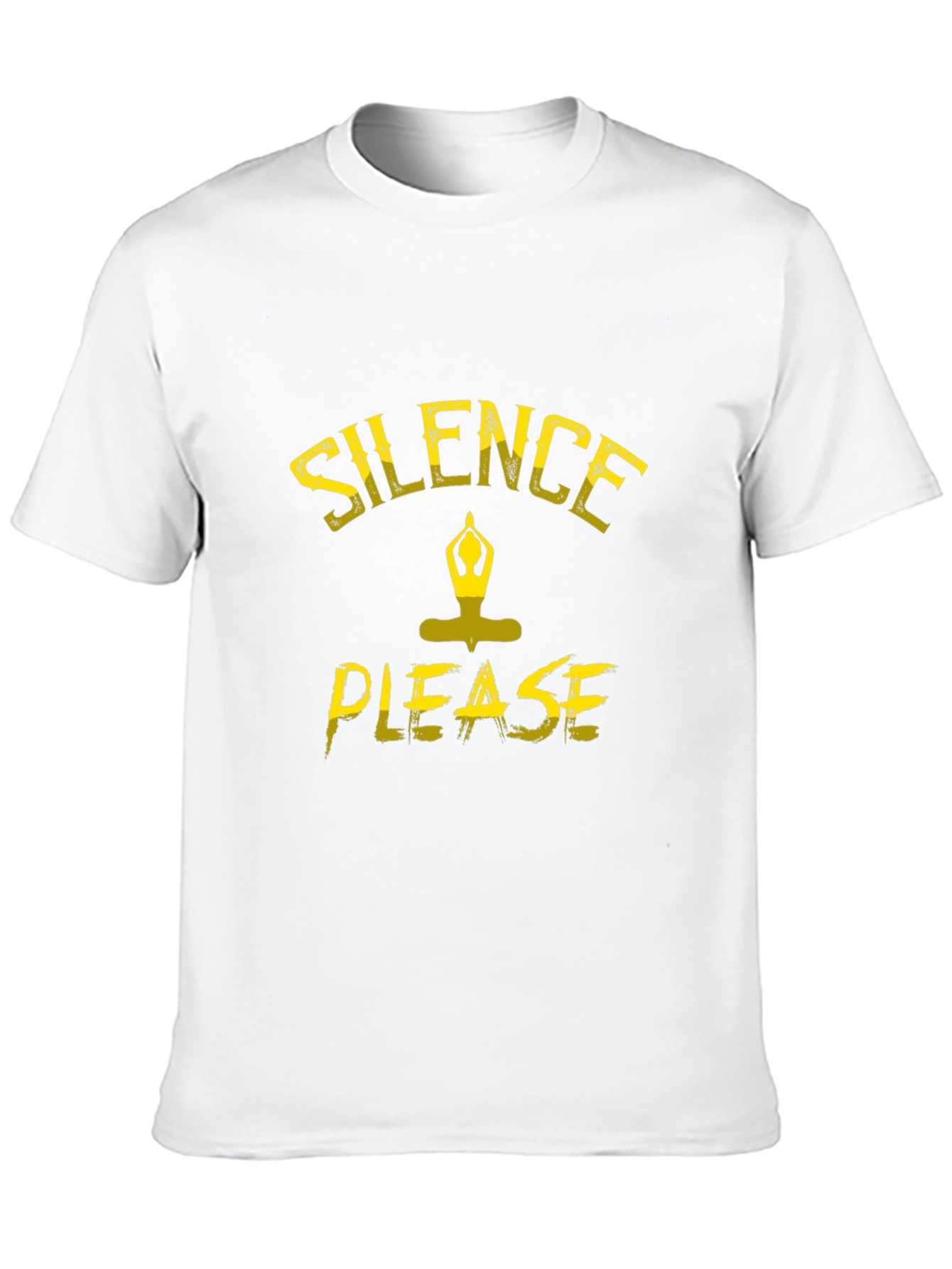 Silence Please Yoga Graphic Black T-Shirt