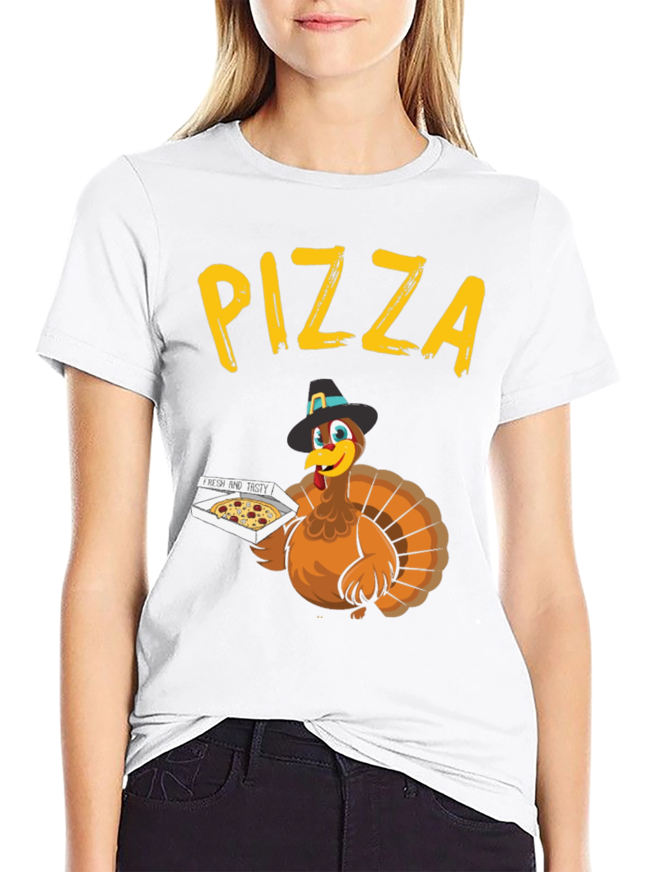 Thanksgiving Turkey Pizza T-Shirt - Novelty Holiday Tee