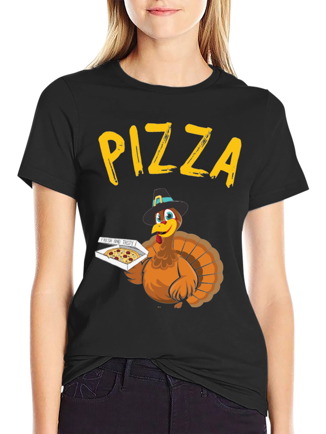 Thanksgiving Turkey Pizza T-Shirt - Novelty Holiday Tee