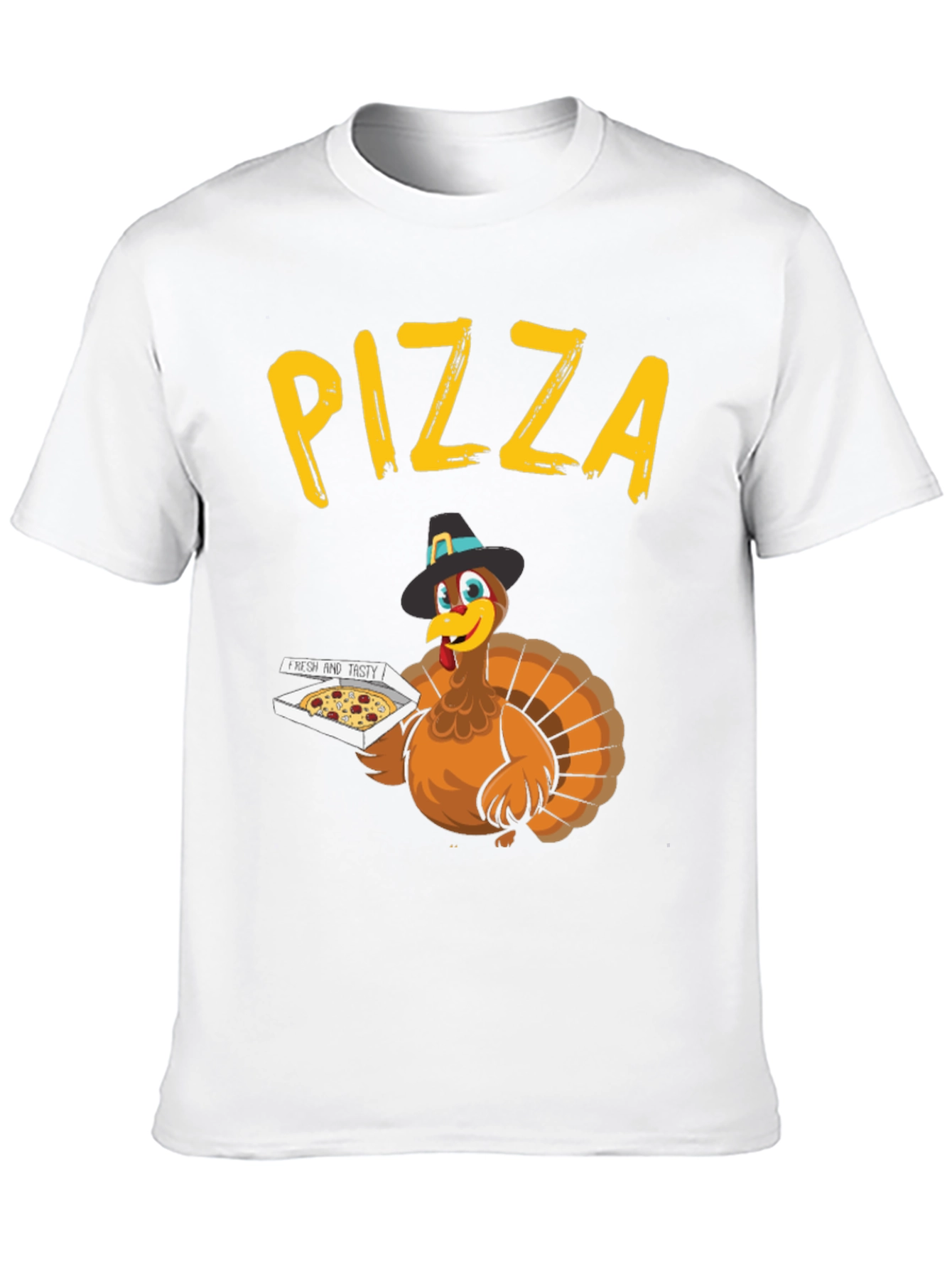 Thanksgiving Turkey Pizza T-Shirt - Novelty Holiday Tee