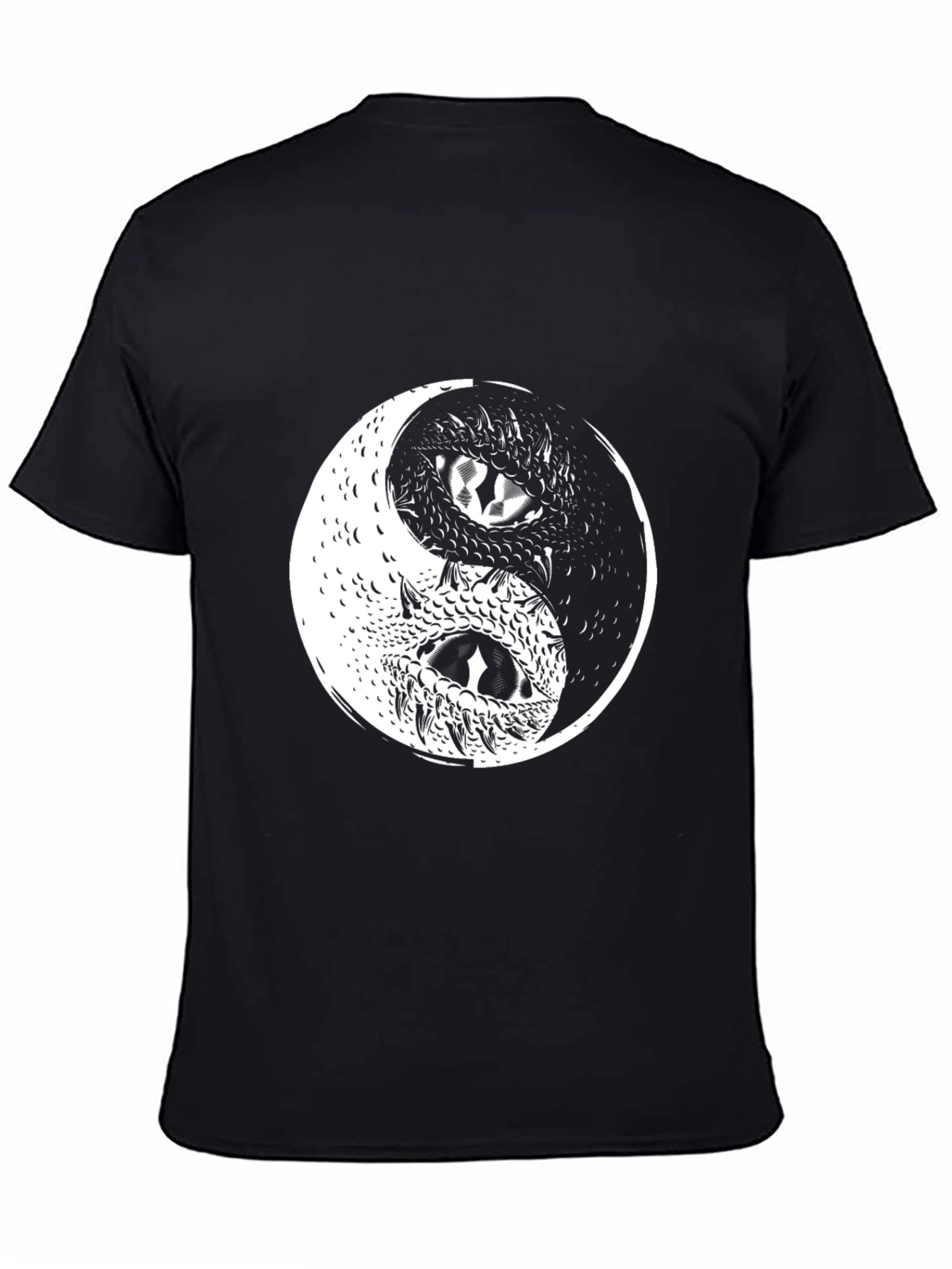 Yin Yang Dragon Graphic Tee - Black
