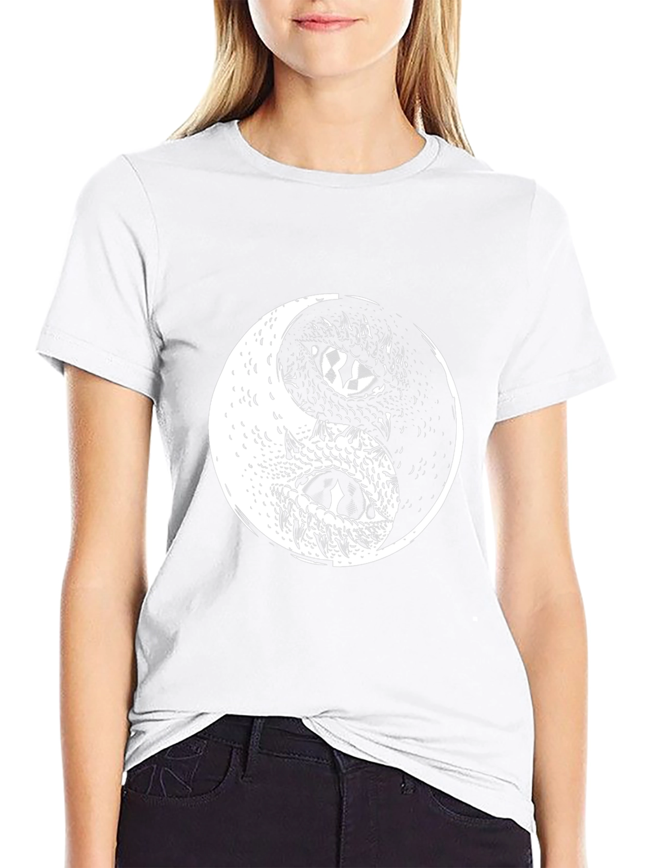 Yin Yang Dragon Graphic Tee - Black