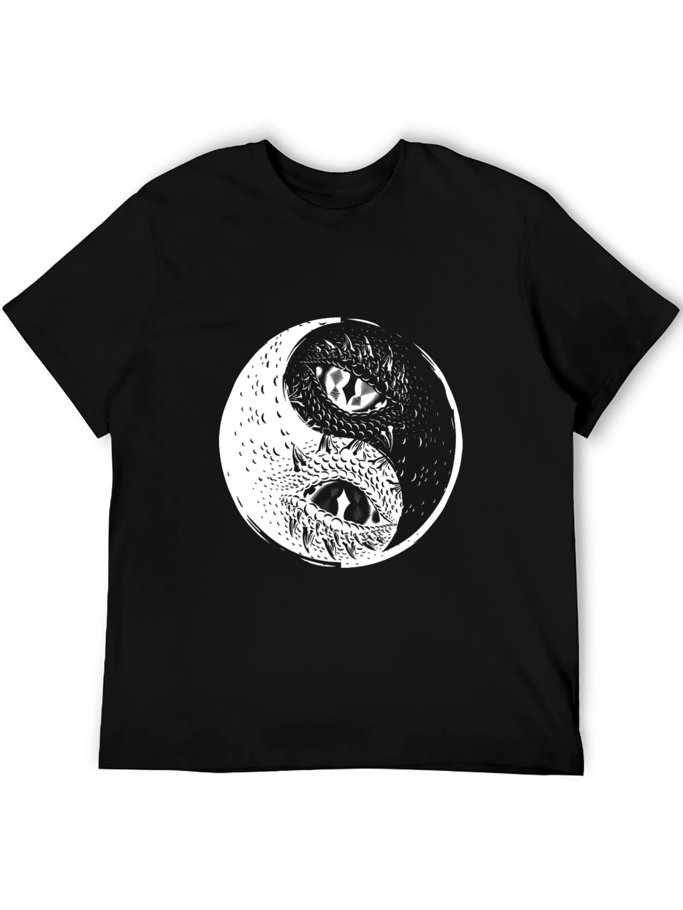 Yin Yang Dragon Graphic Tee - Black