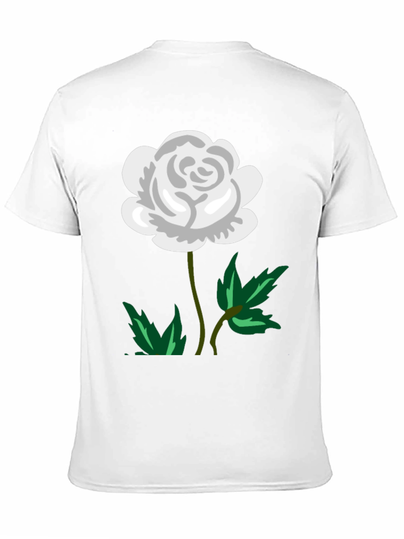 White Rose Graphic Black T-Shirt