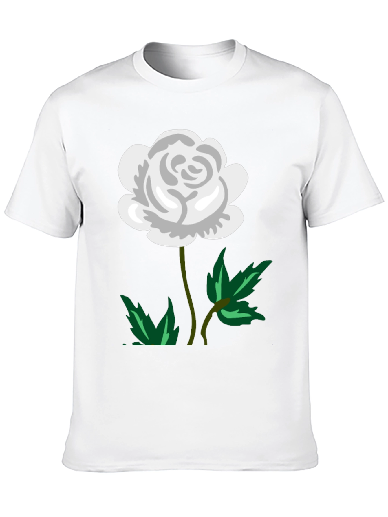White Rose Graphic Black T-Shirt