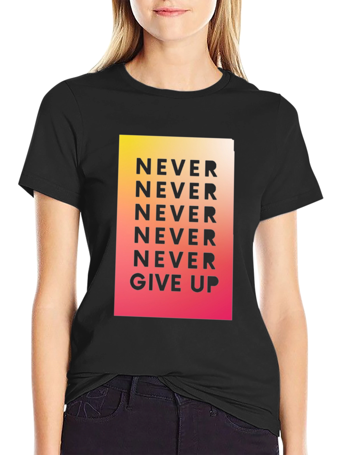 Never Give Up Graphic Tee - Motivational Shirt