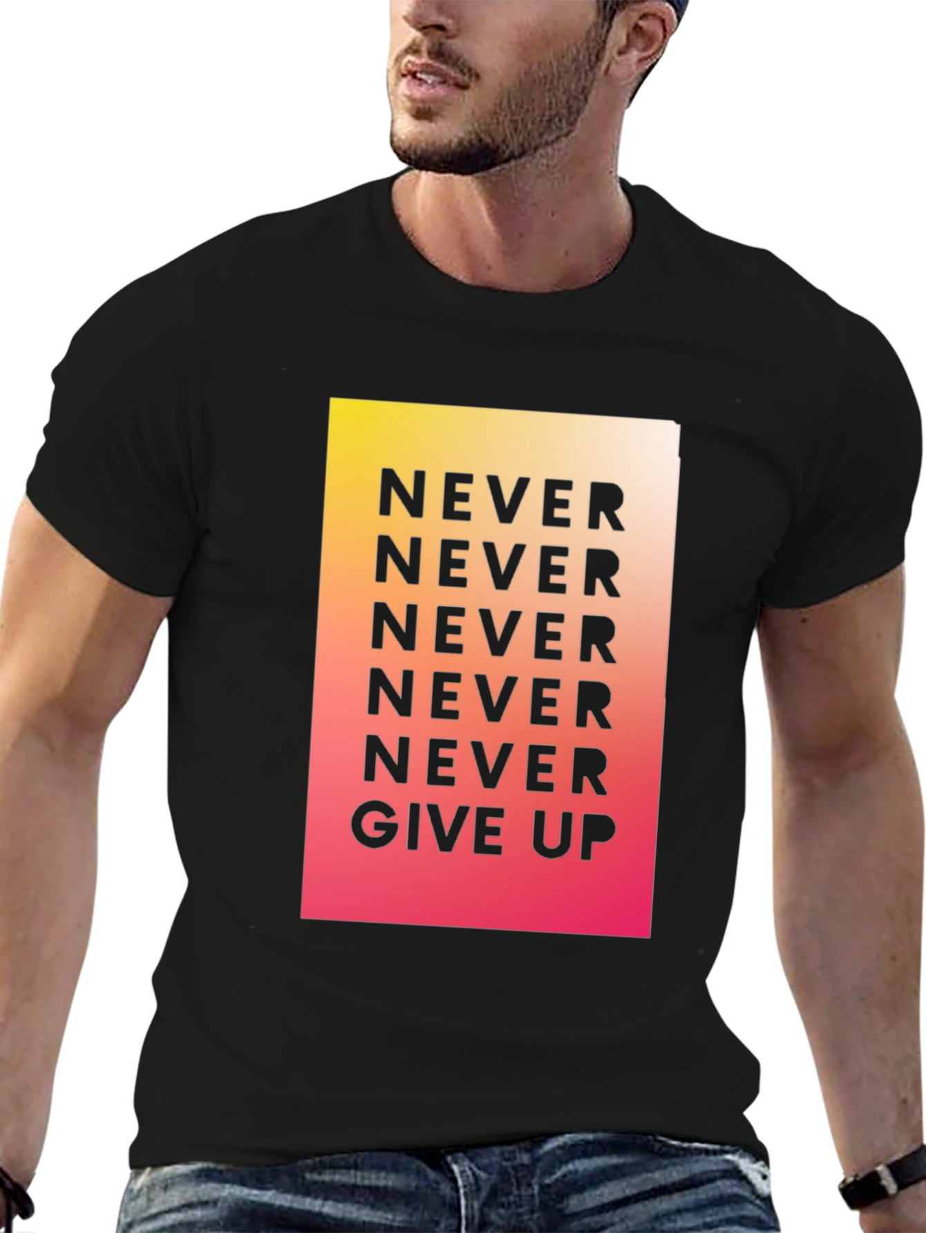 Never Give Up Graphic Tee - Motivational Shirt