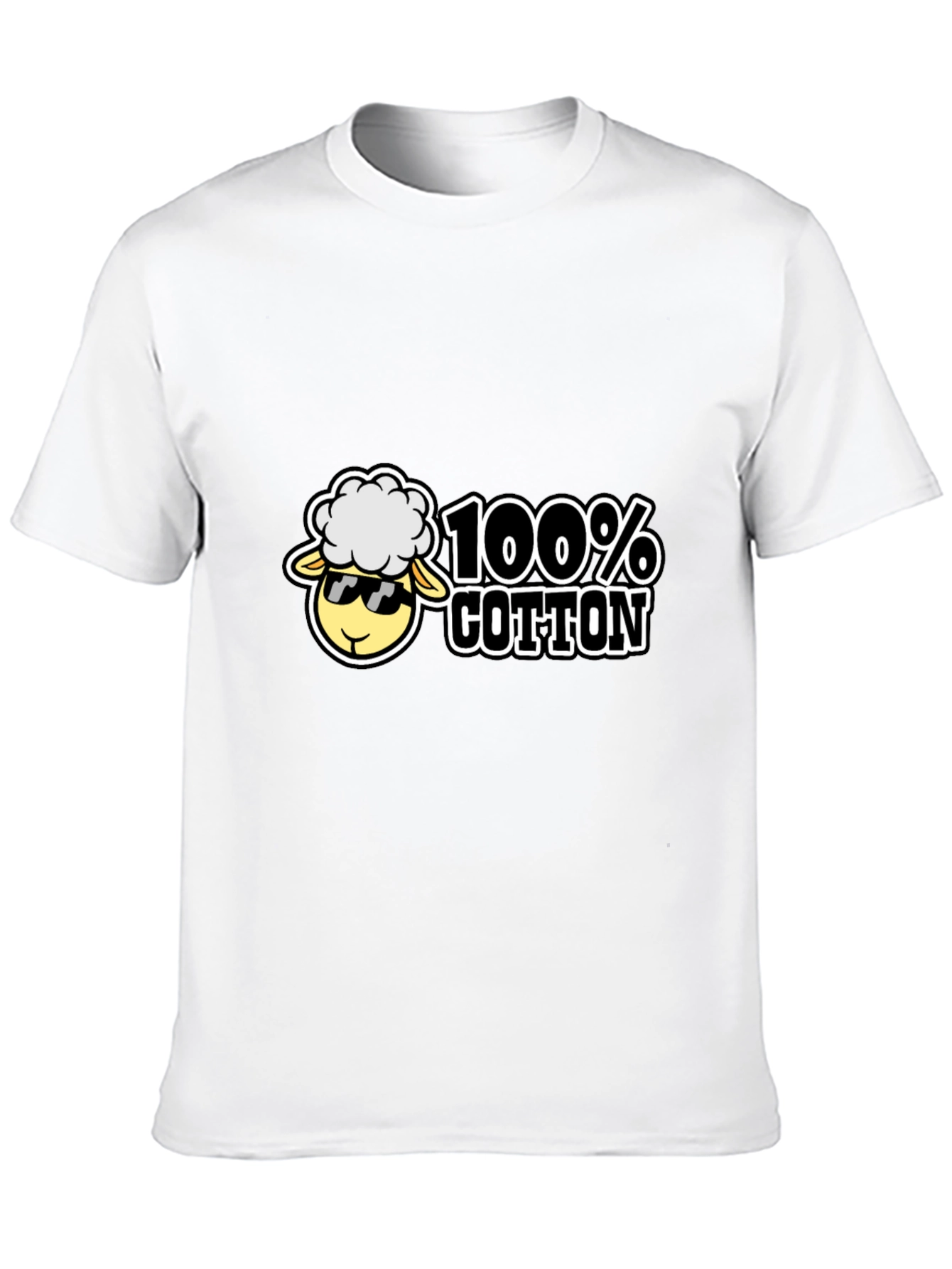 100% Cotton Sheep Graphic Black Tee